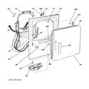 GE DLSR483GG1WW front panel & door diagram