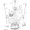 GE GKSR3140H1WW suspension, pump & drive components diagram