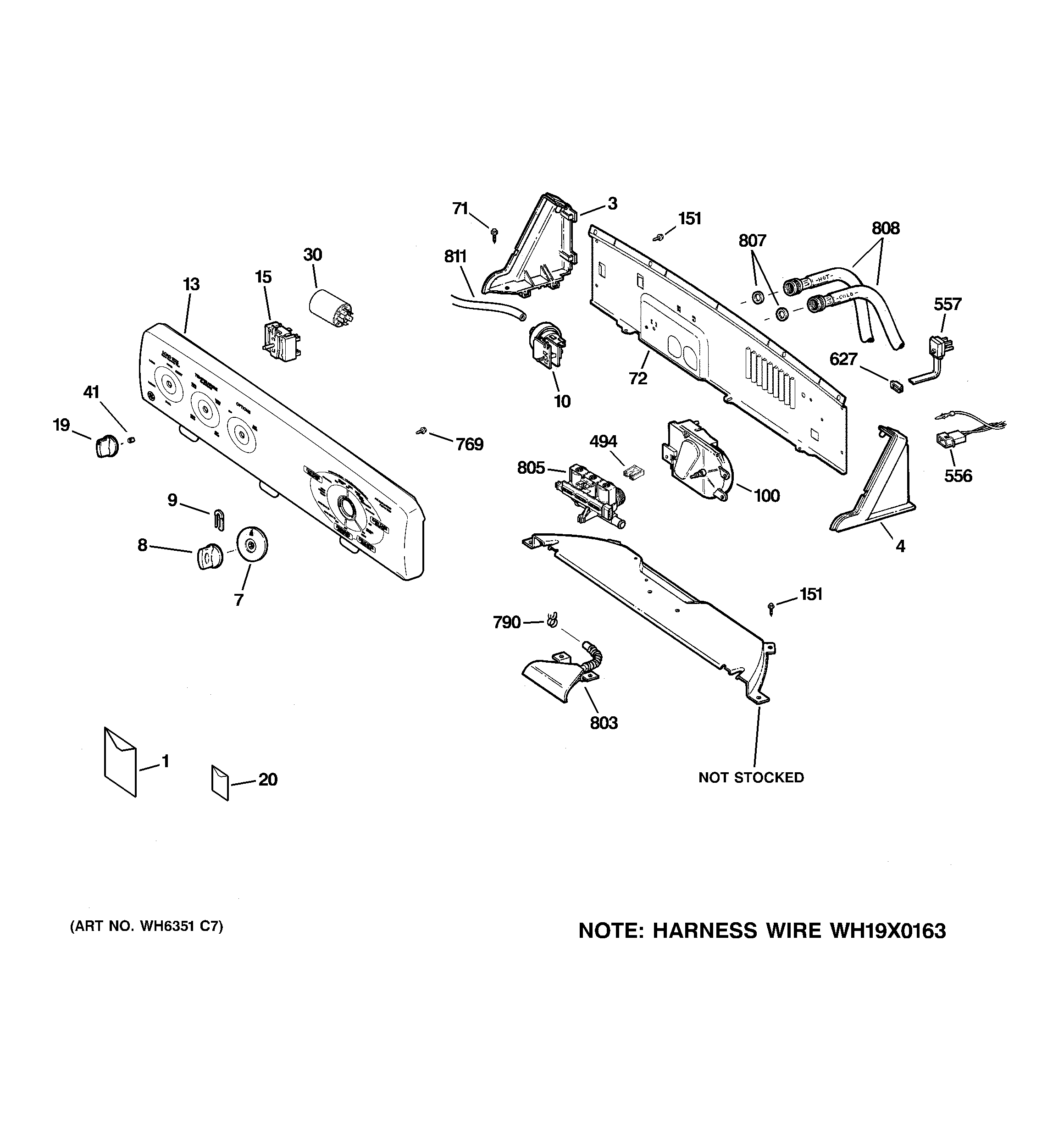 GE WBSR3140G1WW controls & backsplash diagram