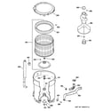 GE WCRD2050H0WC tub, basket & agitator diagram