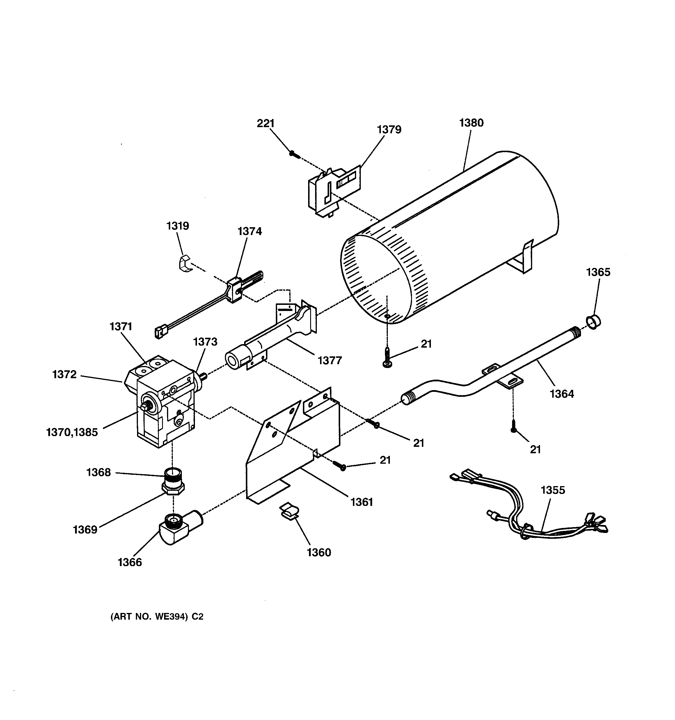 GE DCL333GA0WW burner diagram