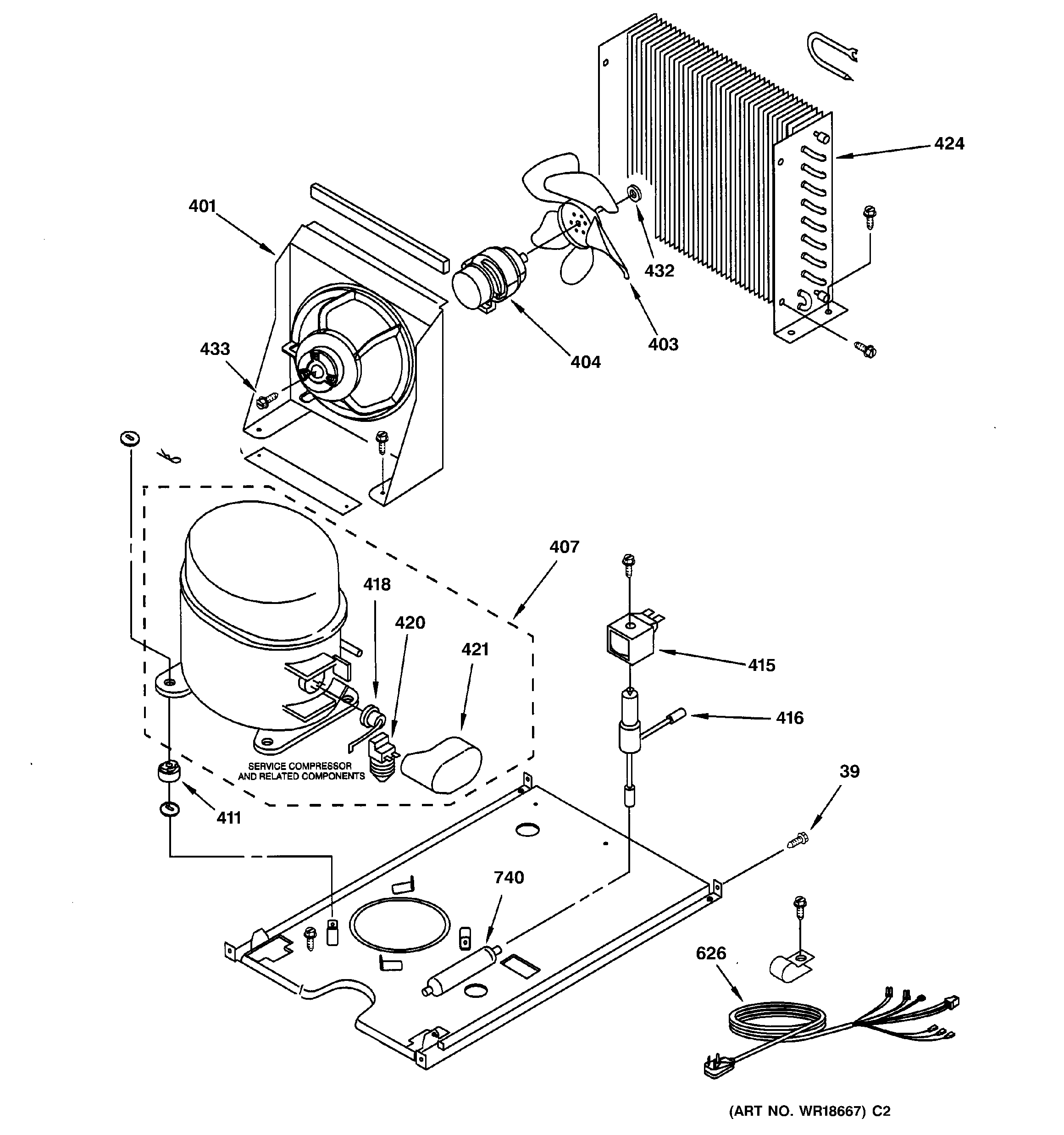GE ZDI15CKWW unit parts diagram