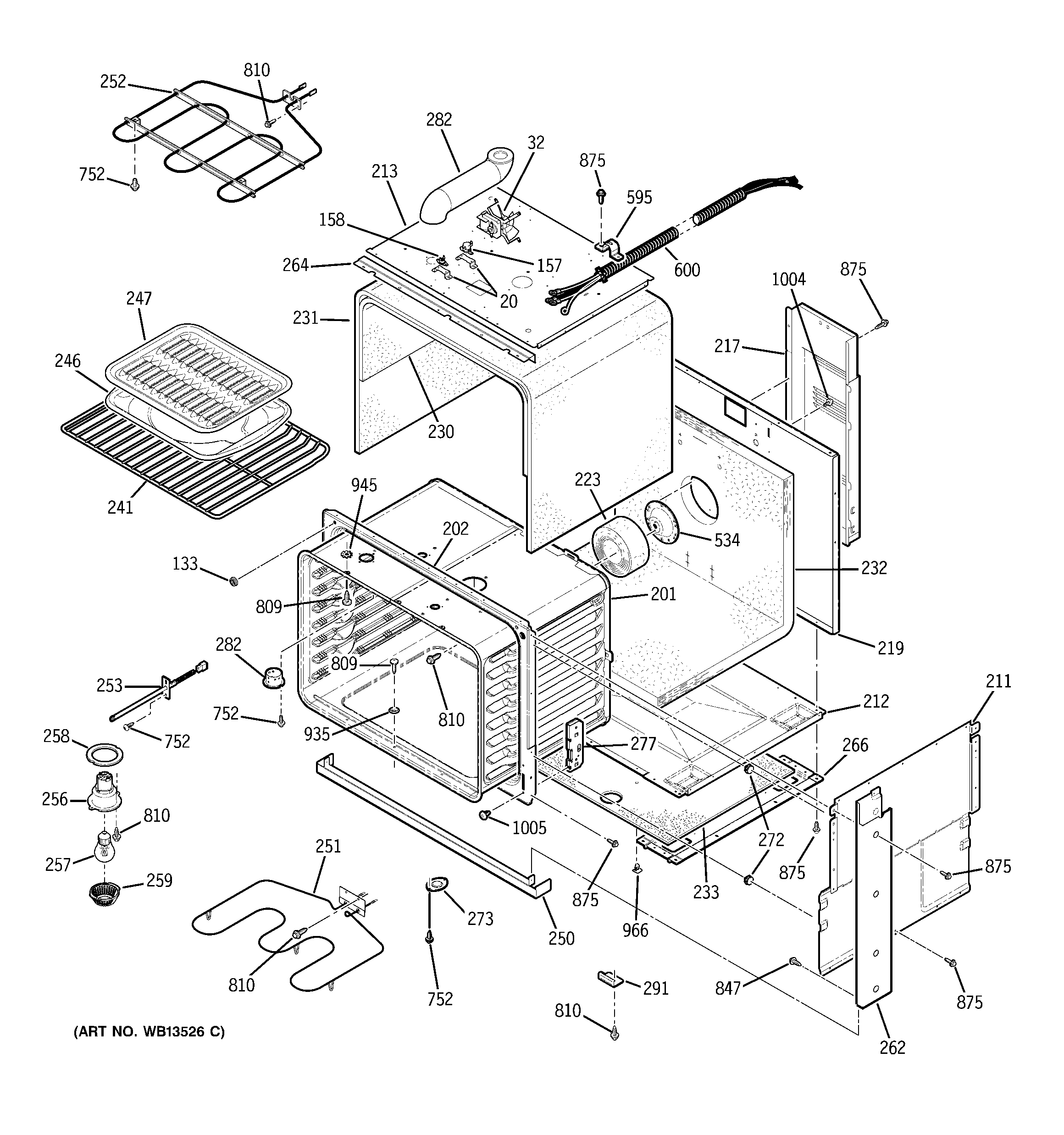 GE JDP39BK1BB body parts diagram