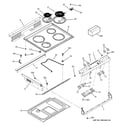 GE JSP39BK1BB control panel & cooktop diagram