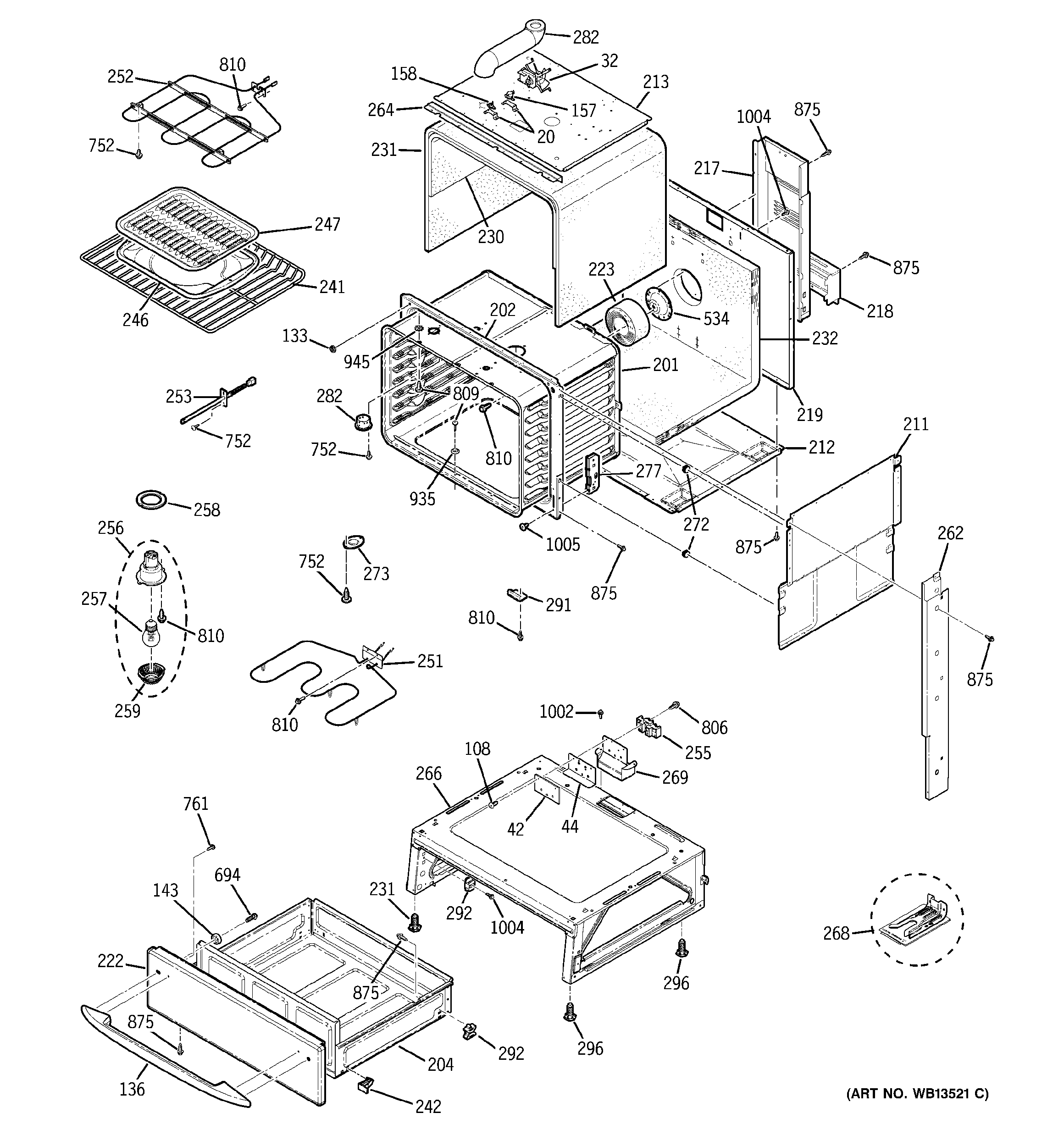 GE JSP39SK1SS body parts diagram