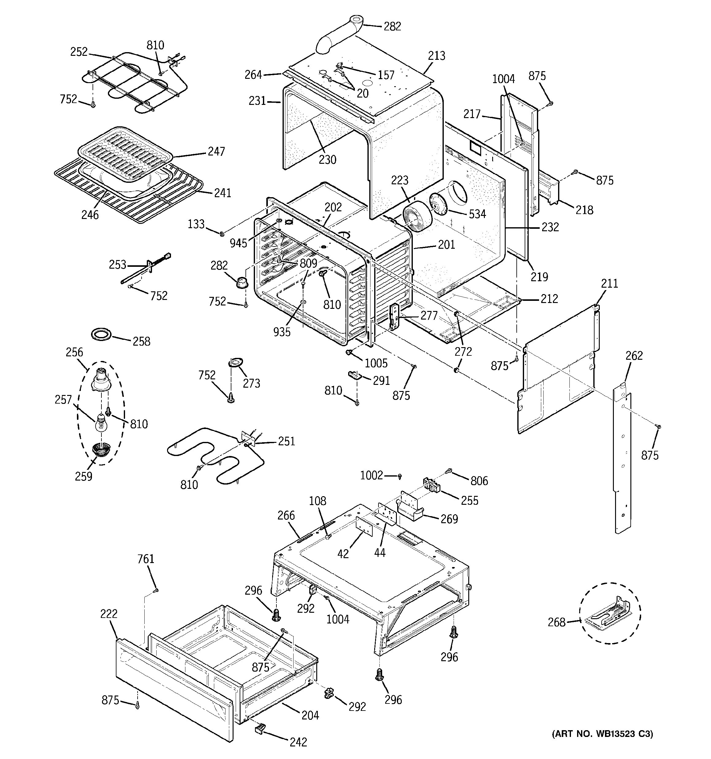 GE JSS28WK1WW body parts diagram