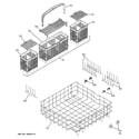 GE PDW7900N10BB lower rack assembly diagram