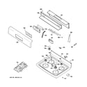 GE JGBP85BEL1BB control panel & cooktop diagram