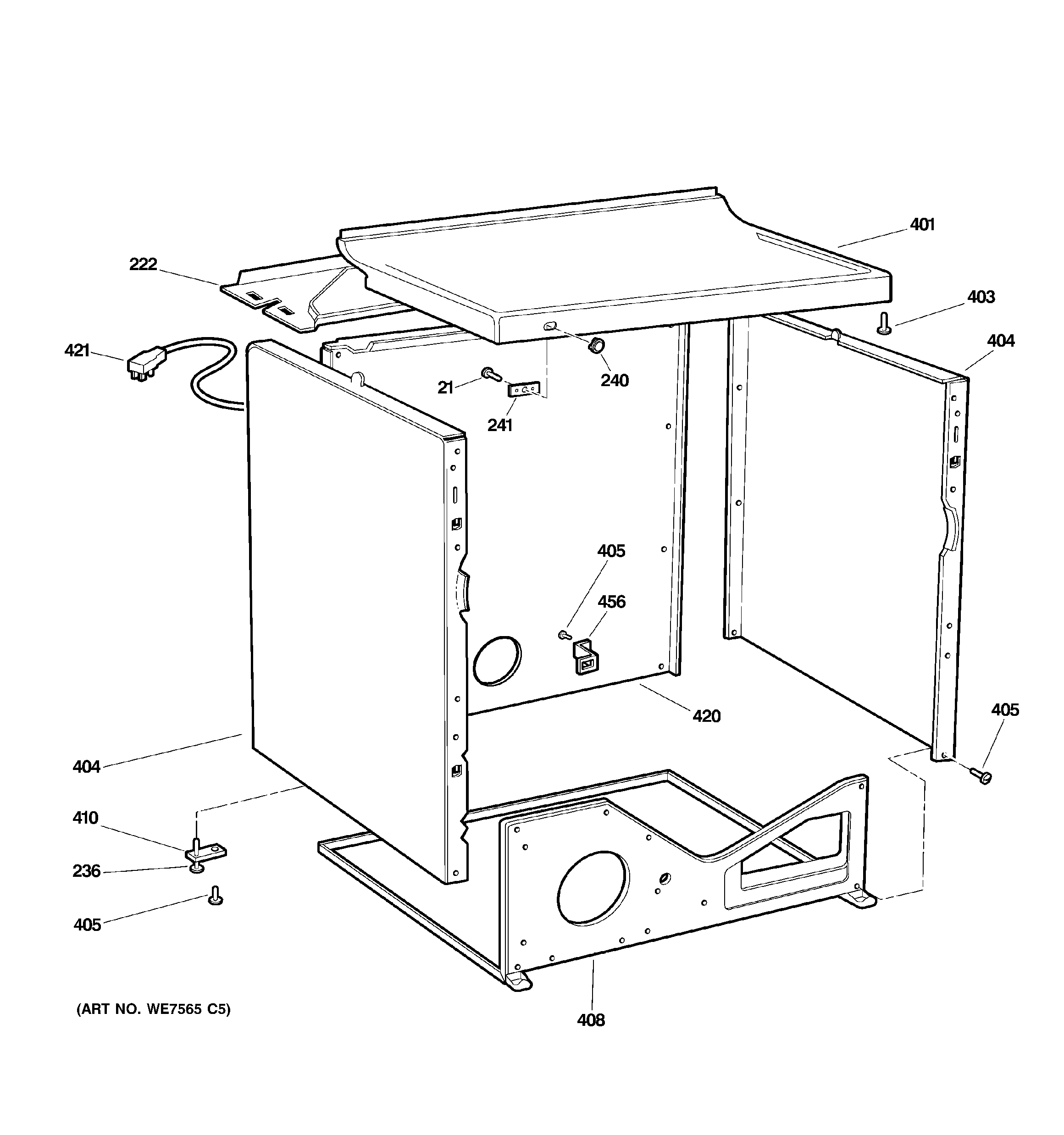 GE DCCB330GG0WC cabinet diagram