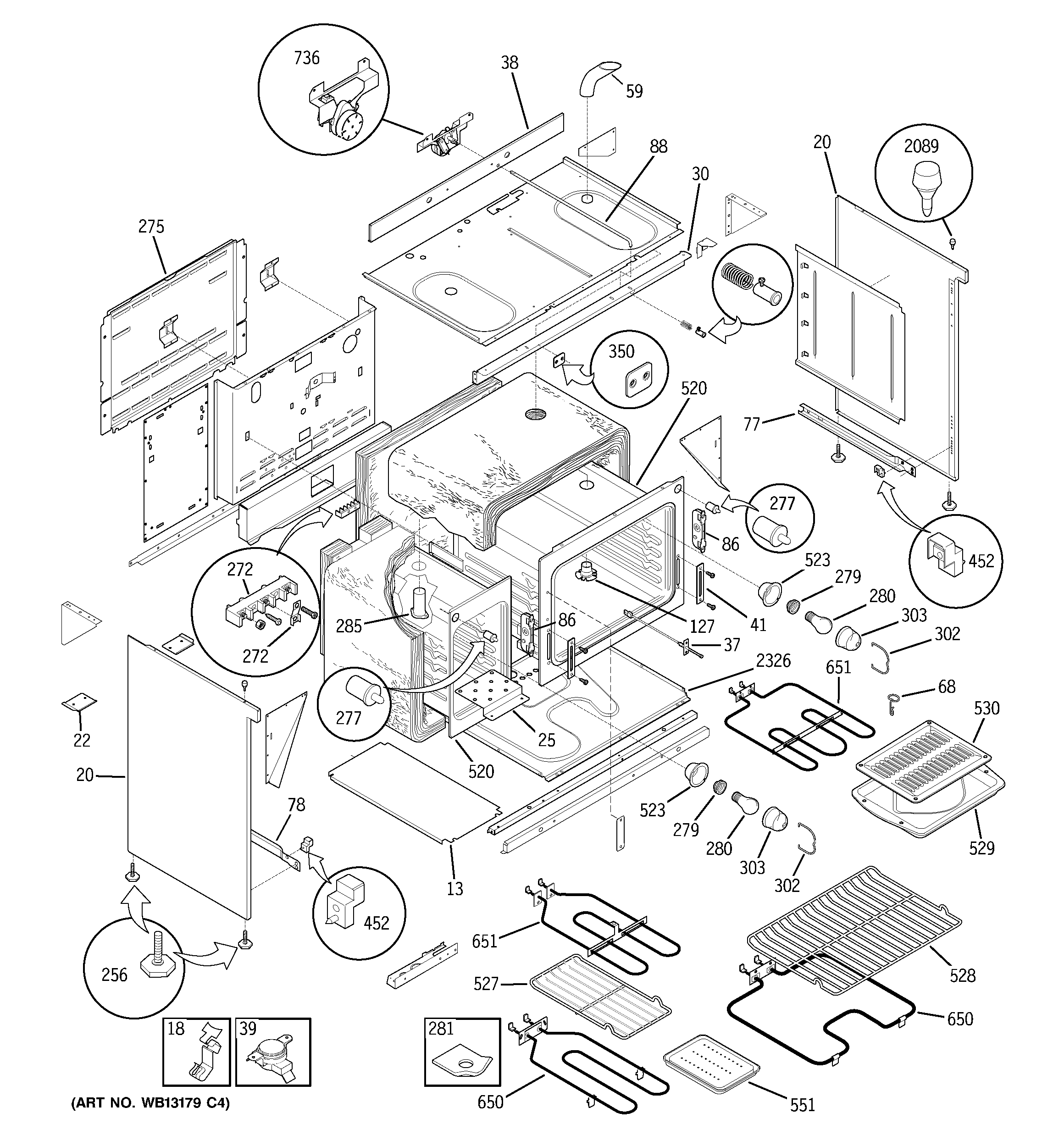GE JCP67F4WW body parts diagram