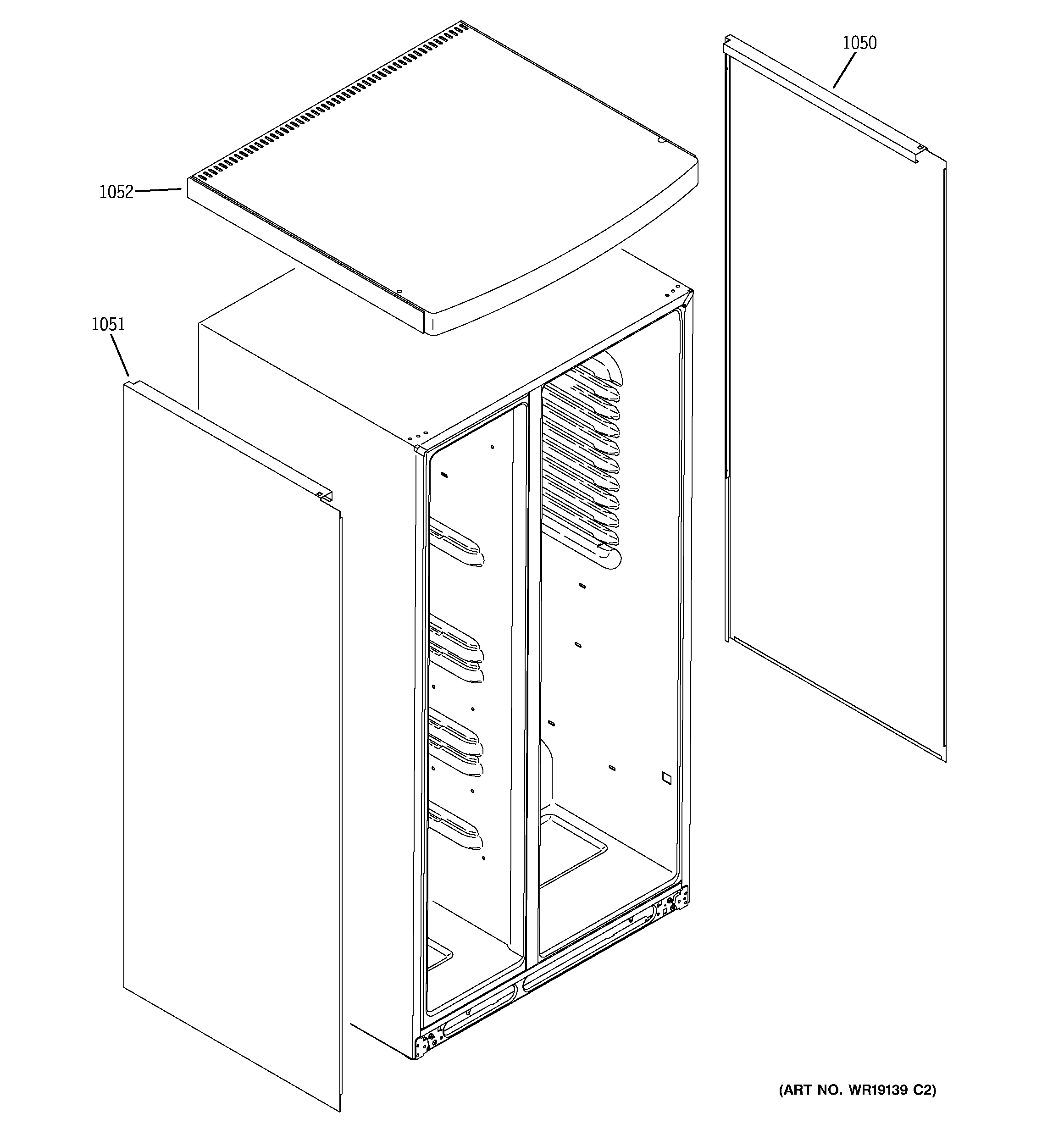 GE PSW23RSWASS clad components diagram