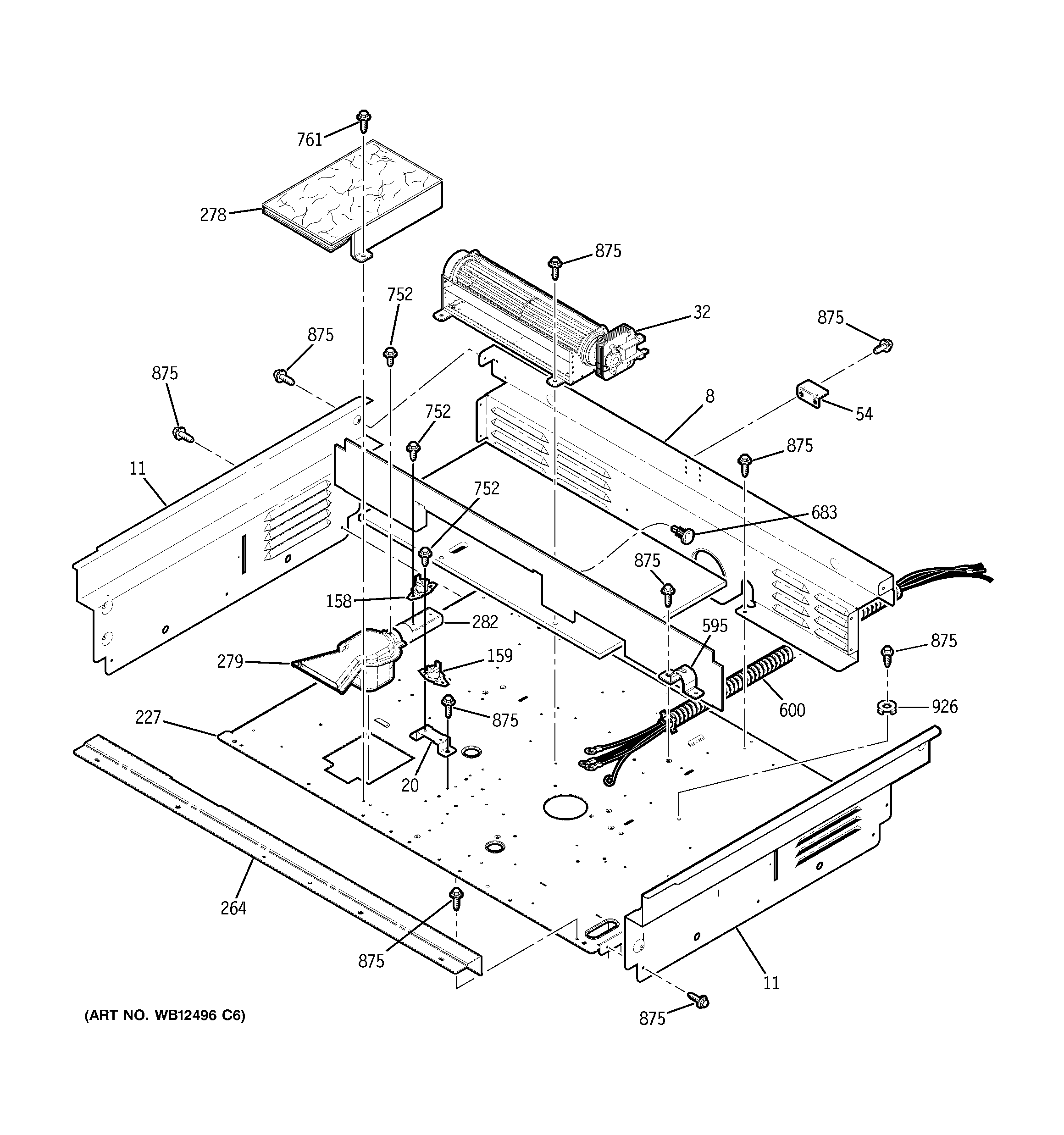 GE JD968SK4SS cooling fan diagram