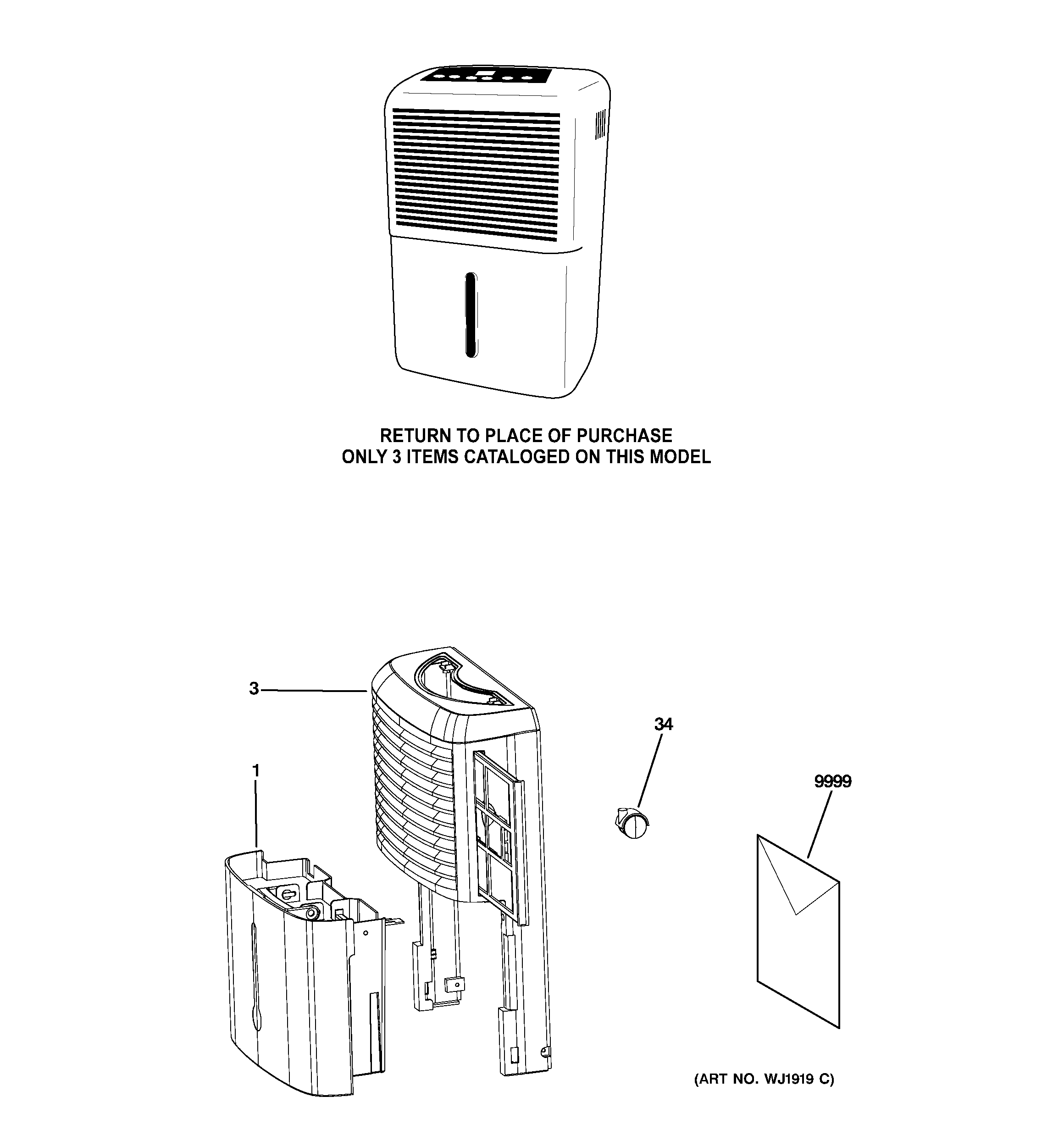 GE AHH40LKG1 dehumidifier diagram