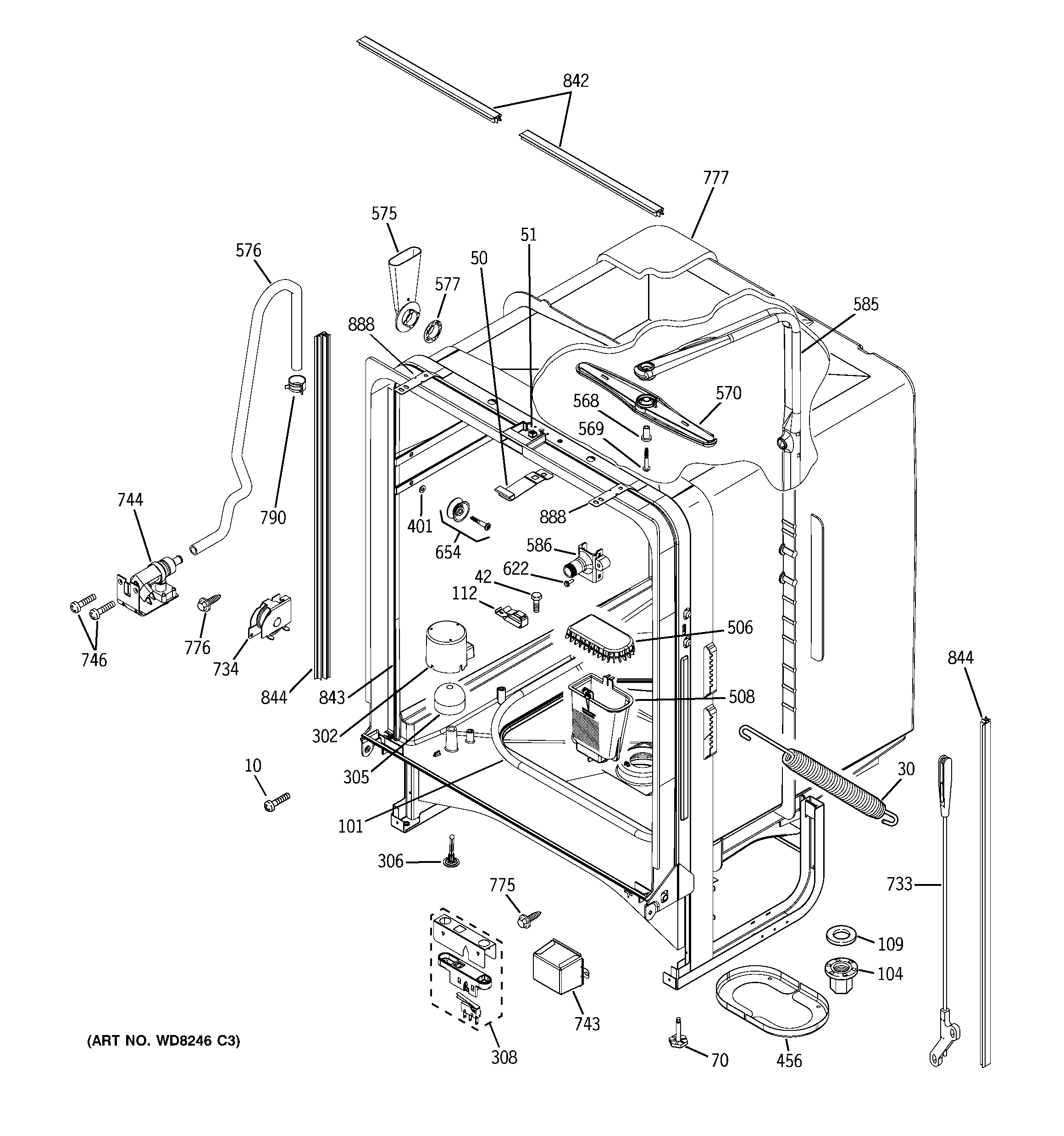 GE GHD6711N00BB body parts diagram