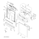 GE GLD6600N10WW escutcheon & door assembly diagram