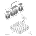 GE GLD6600N10WW lower rack assembly diagram