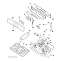 GE JGBP87DEM1WW control panel & cooktop diagram