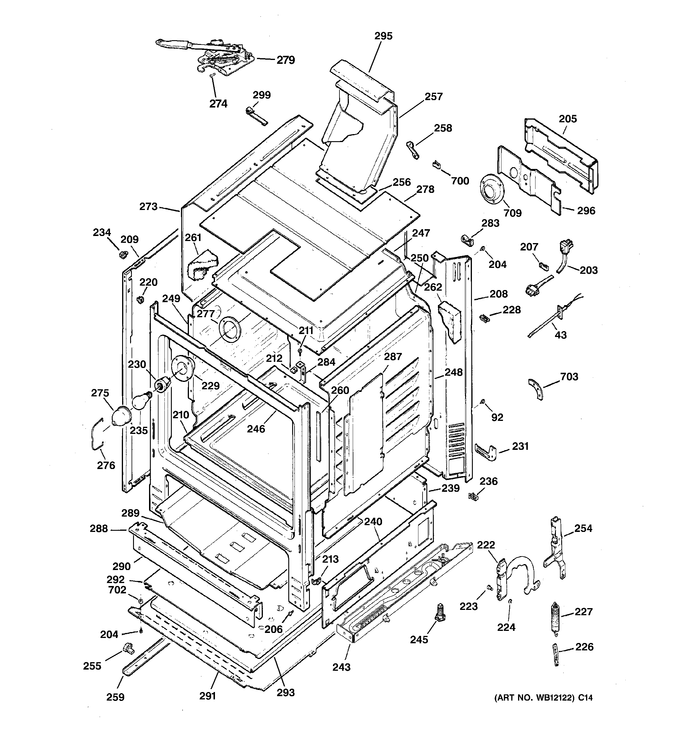 GE JGBP28SEL4SS body parts diagram