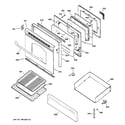 GE JGBP34WEL4WW door & drawer parts diagram