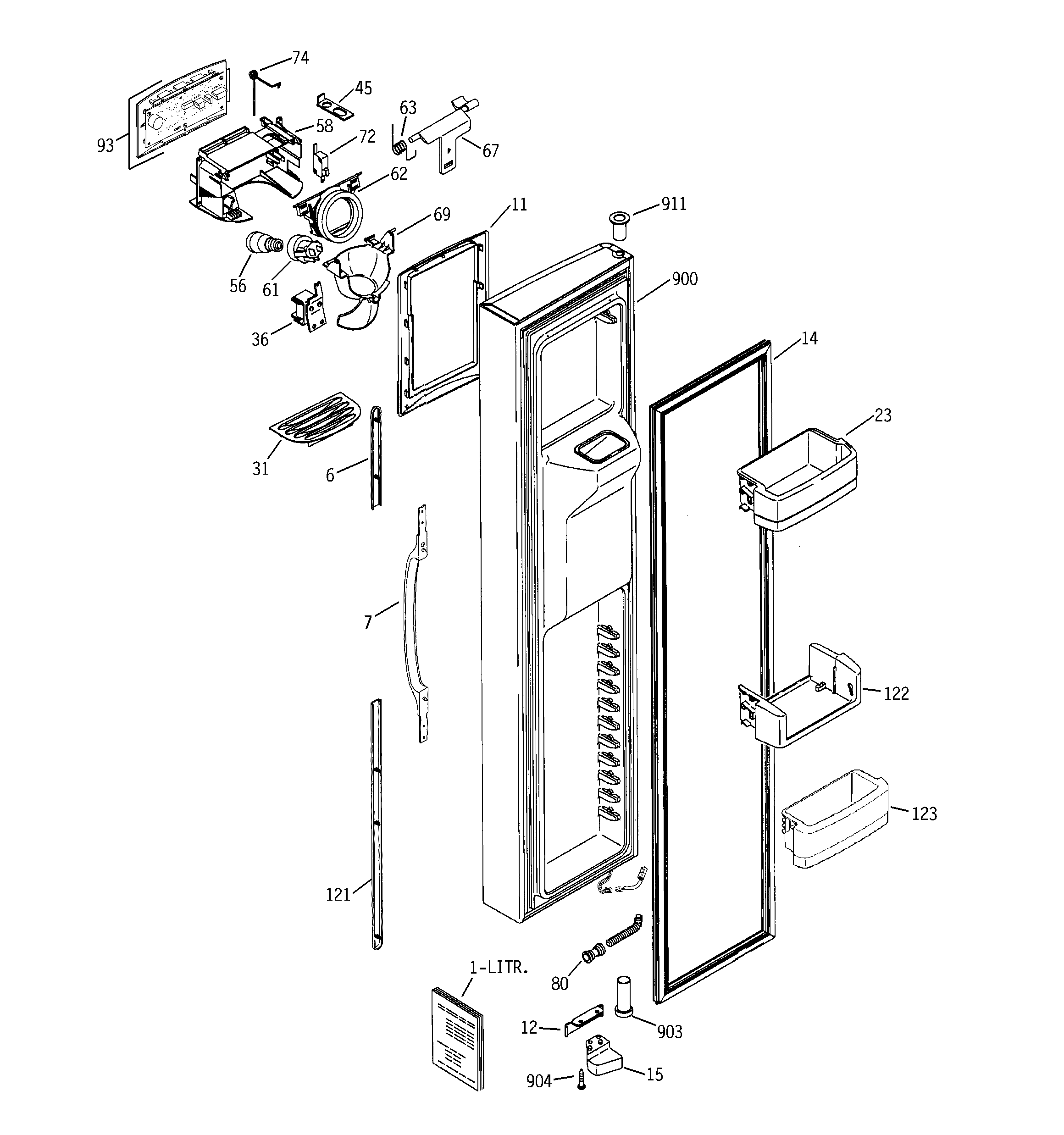 Hotpoint HSK27MGSECCC freezer door diagram