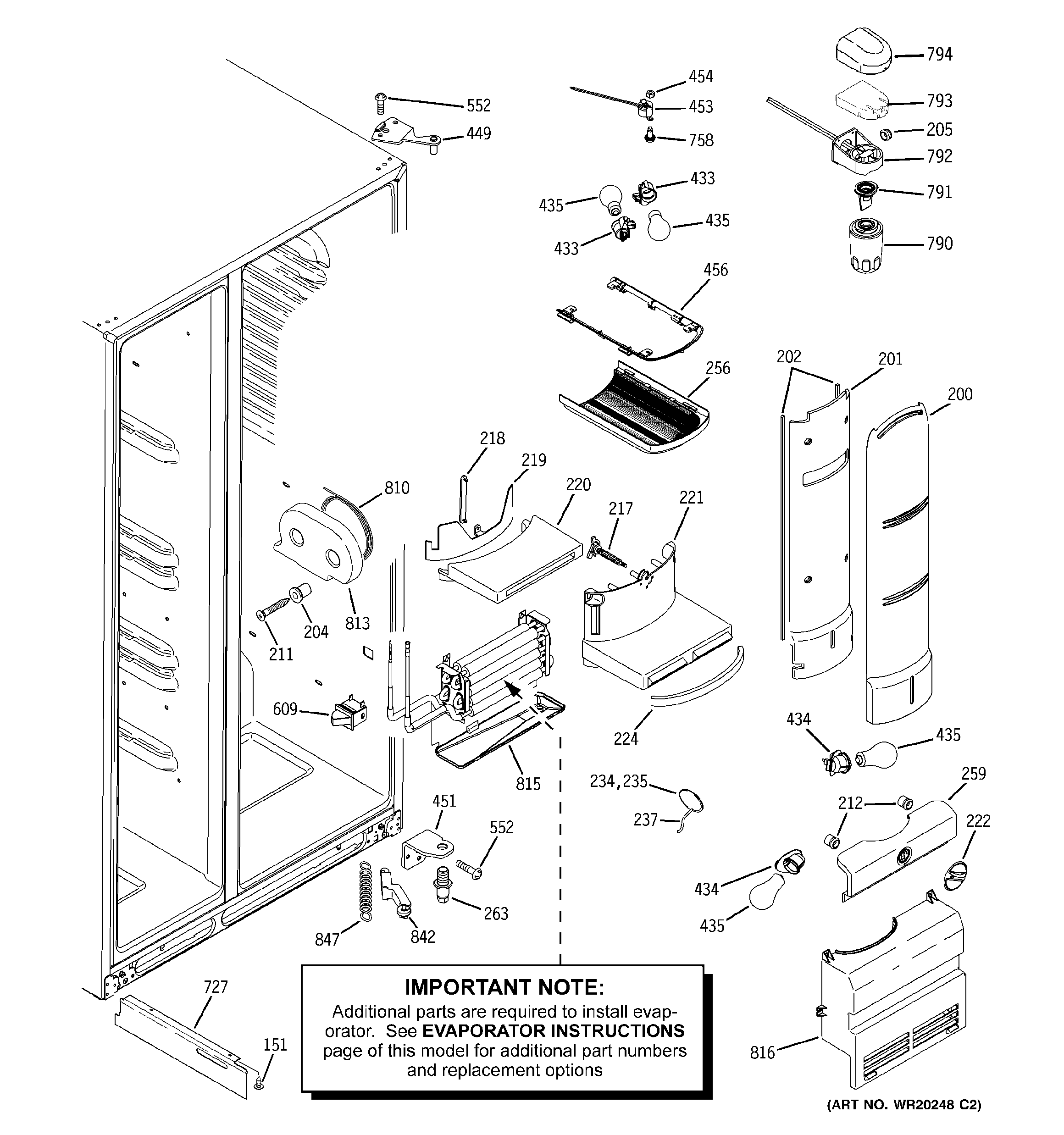 GE PSW26RSWCSS fresh food section diagram