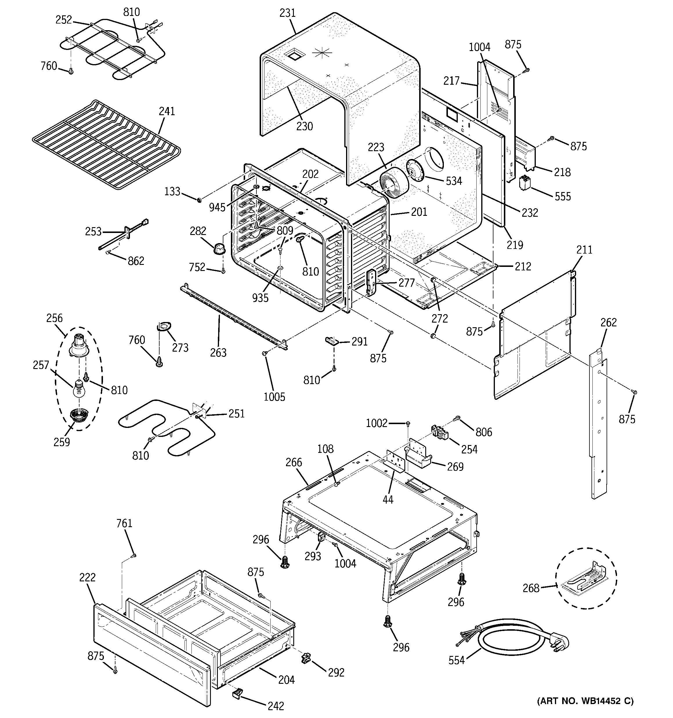GE JCSP42WK4WW body parts diagram