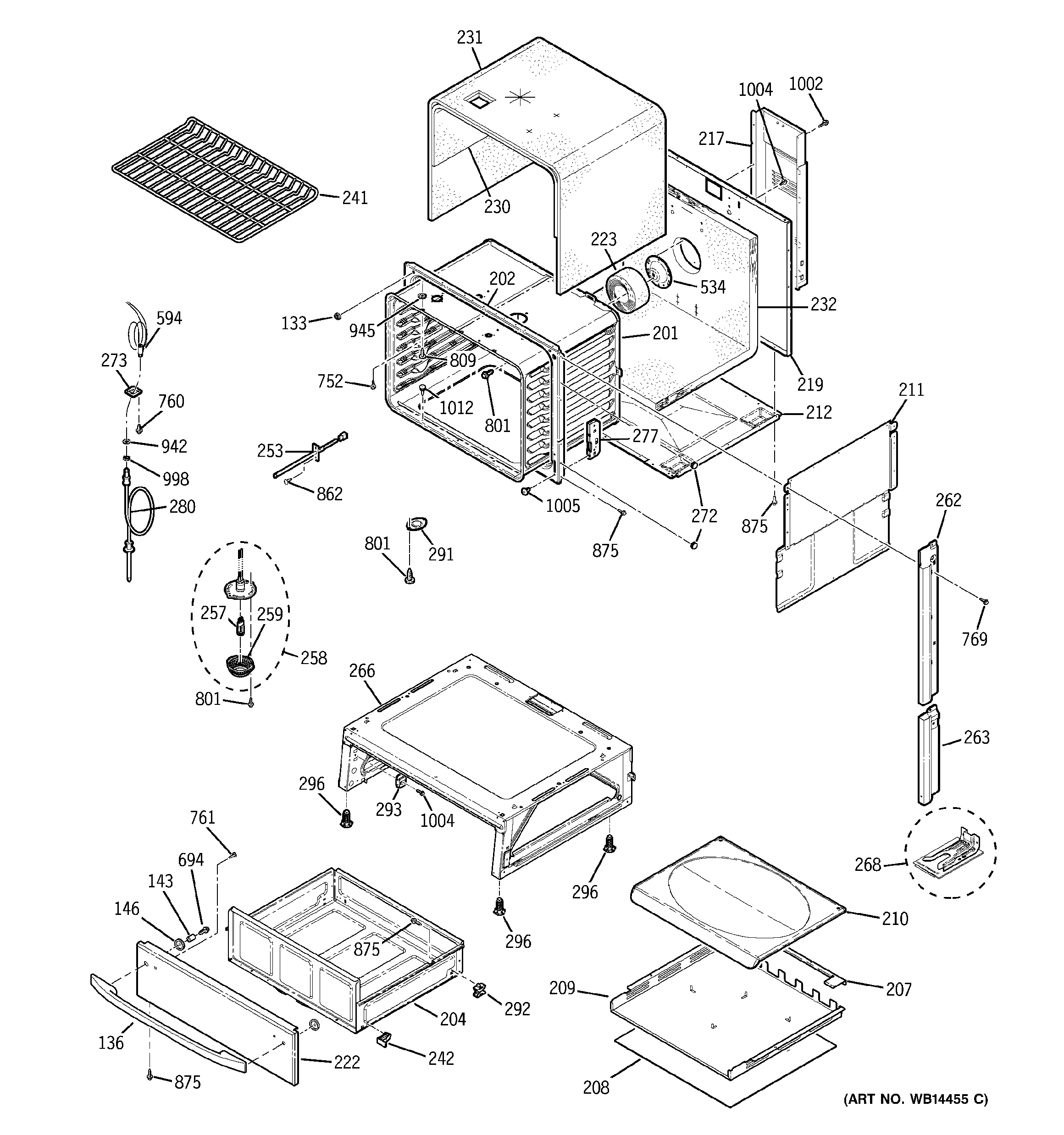 GE JGS968TEK4WW body parts diagram