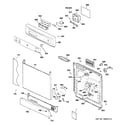 GE GSD2400N10CC escutcheon & door assembly diagram