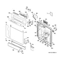 GE GSD4000N10BB escutcheon & door assembly diagram