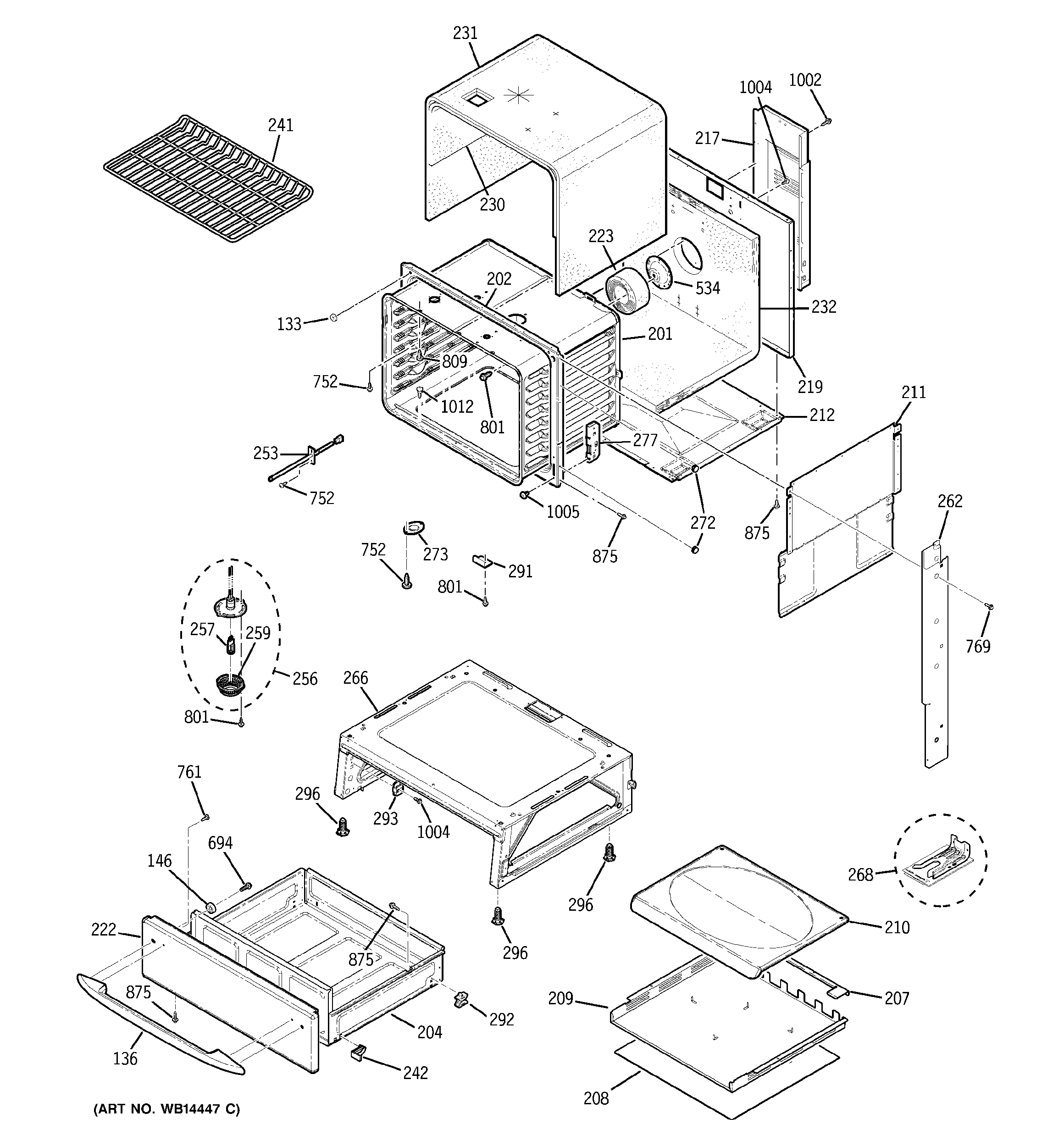 GE JGSP28SEK5SS body parts diagram