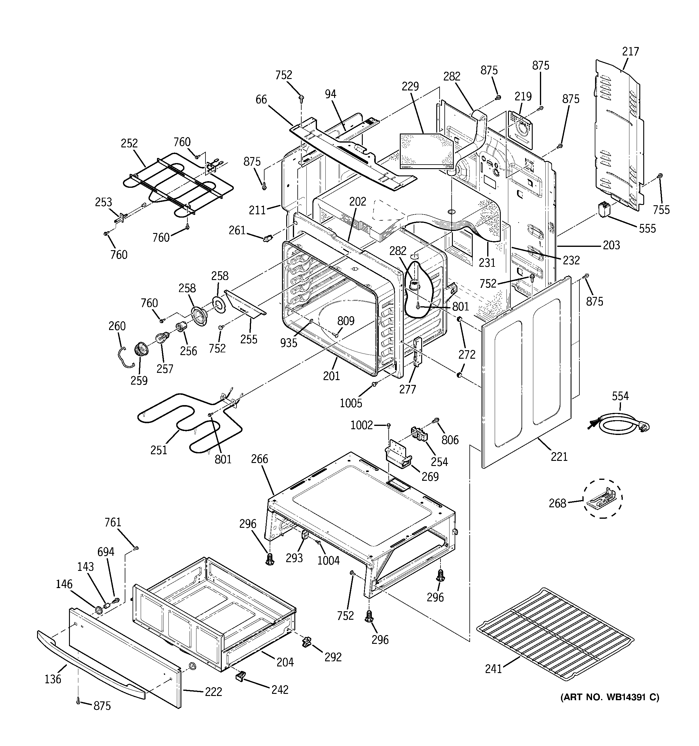 GE JCB800BK5BB body parts diagram