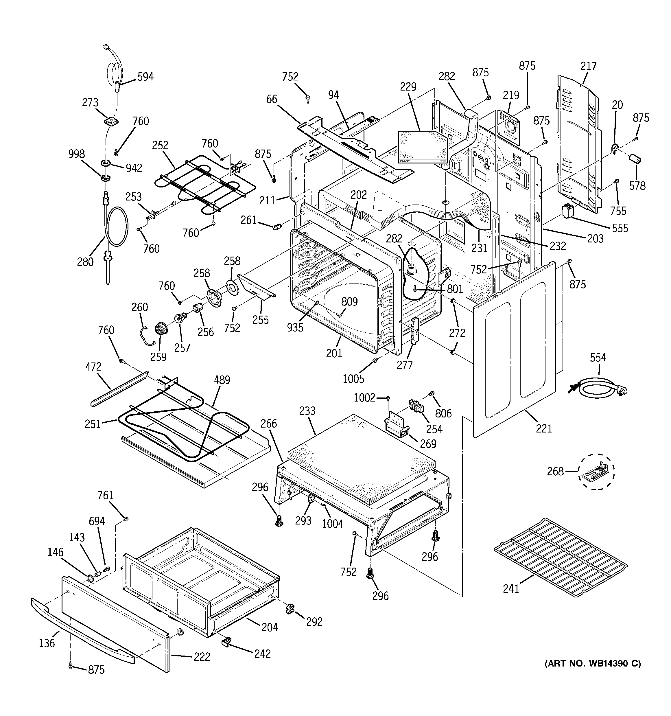 GE JCB909BK6BB body parts diagram