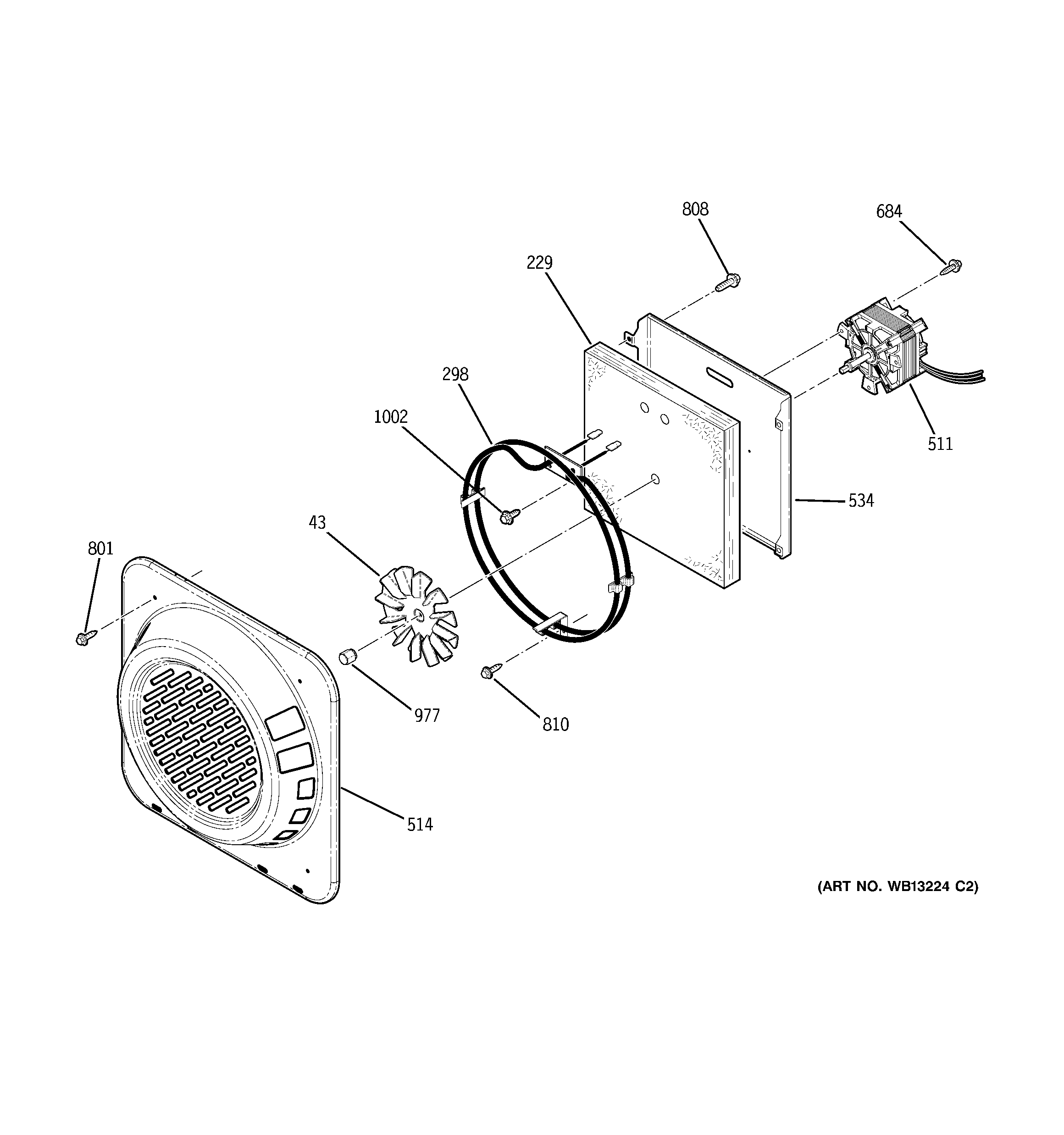 GE JCB910SL6SS convection fan diagram