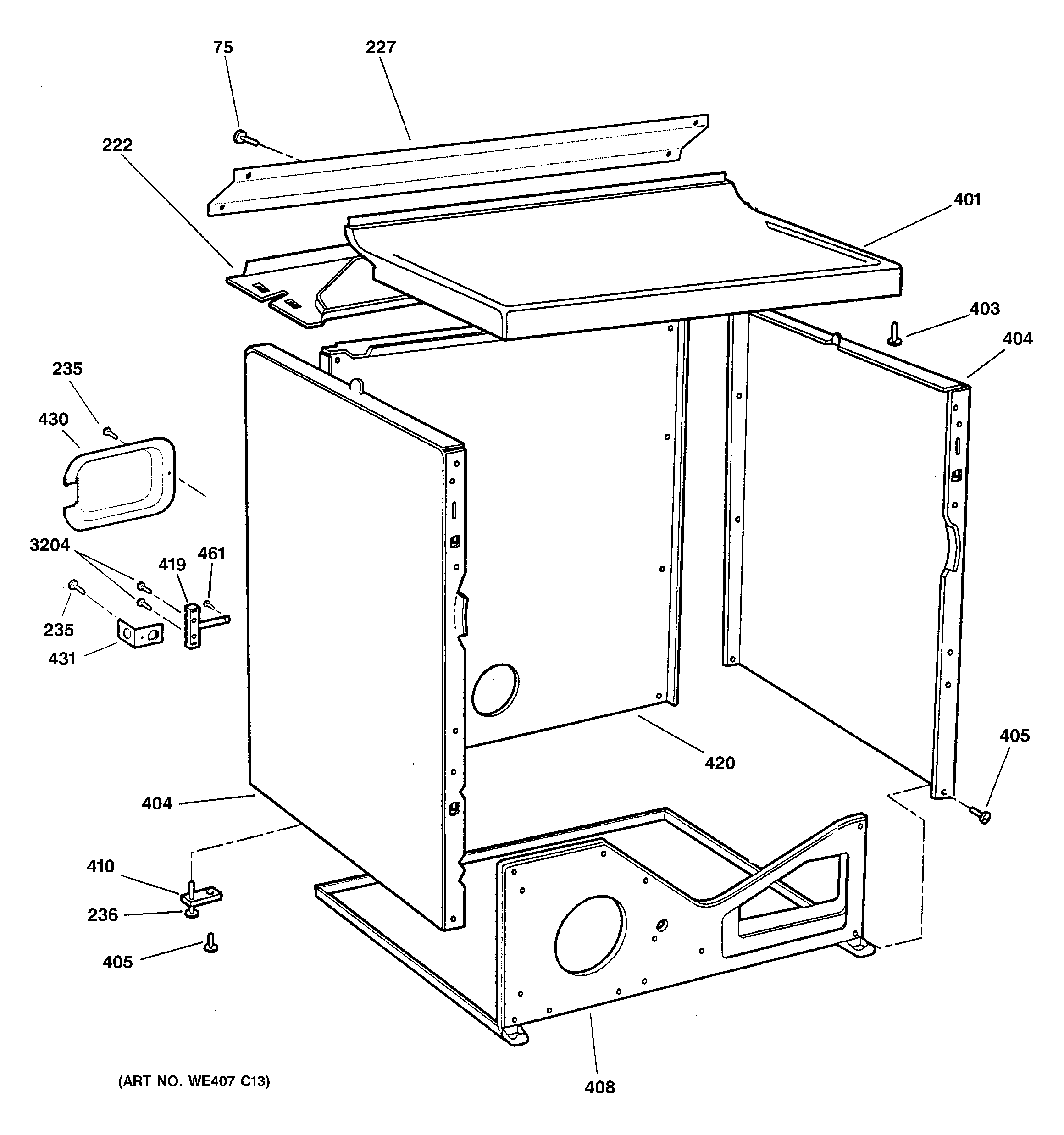 GE DWSR483EG3CC cabinet diagram