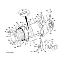 GE WBVH6240H1WW tub & motor diagram
