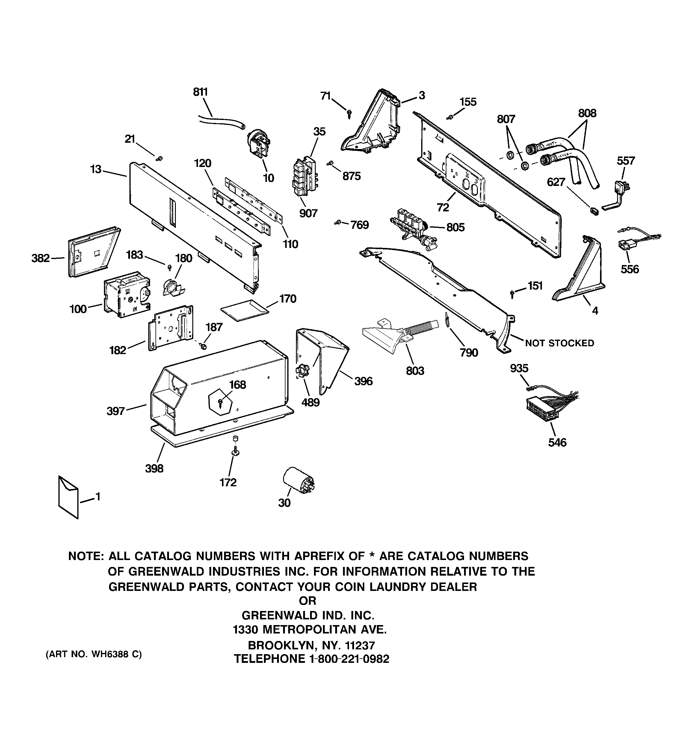 GE WCRD2050H2WC controls & backsplash diagram