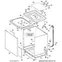 GE WNRD2050E0WC cabinet, cover & front panel diagram