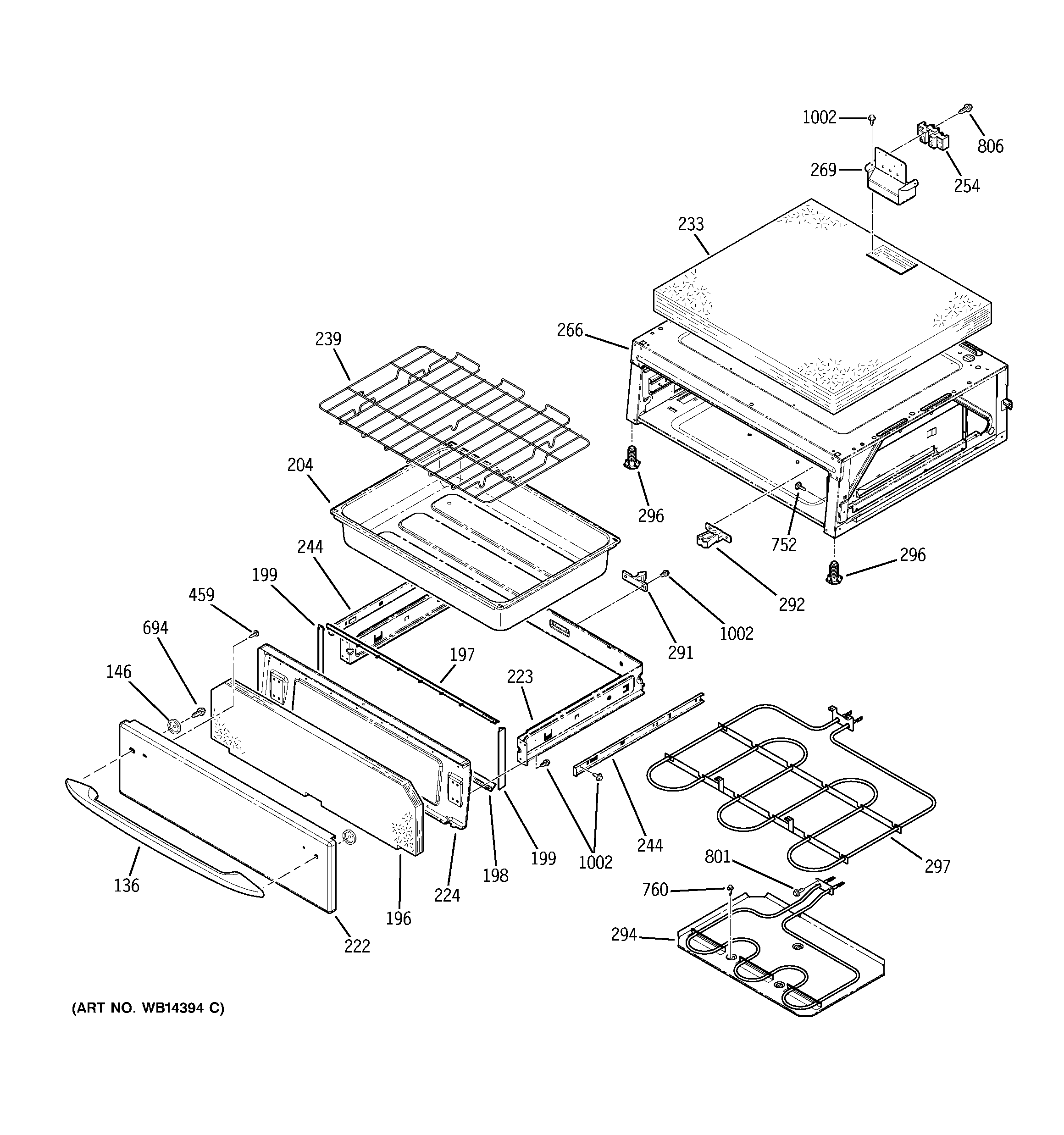 GE JB968SL5SS warming drawer diagram