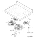 GE JBP67CM2BB cooktop diagram
