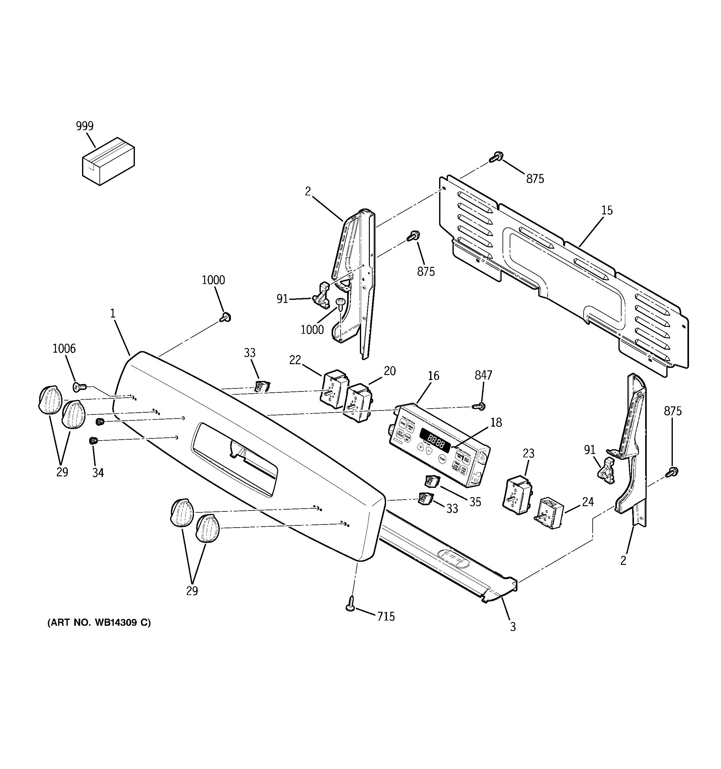 GE EER2000M02WW control panel diagram