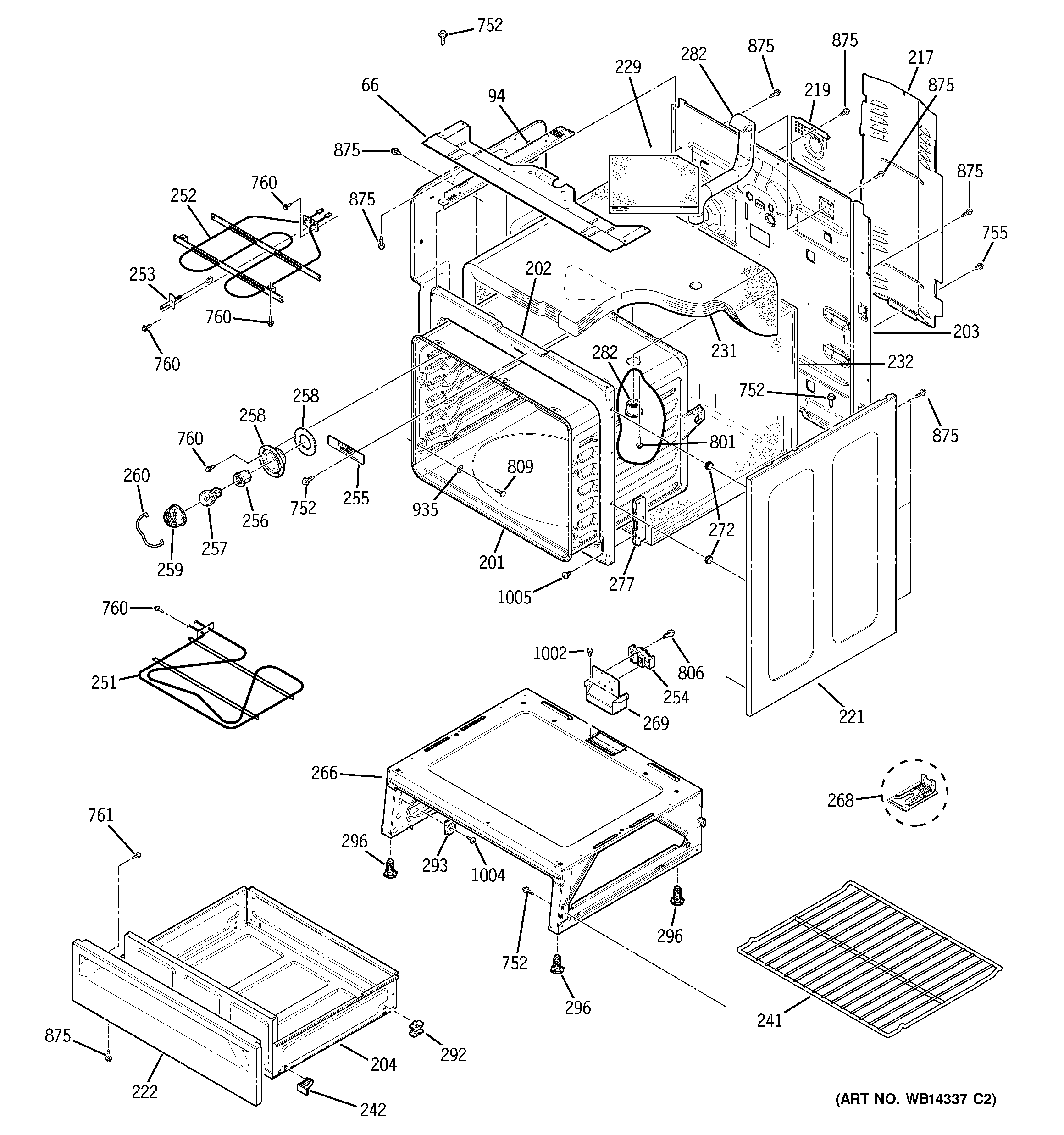 GE EER2000M02WW body parts diagram