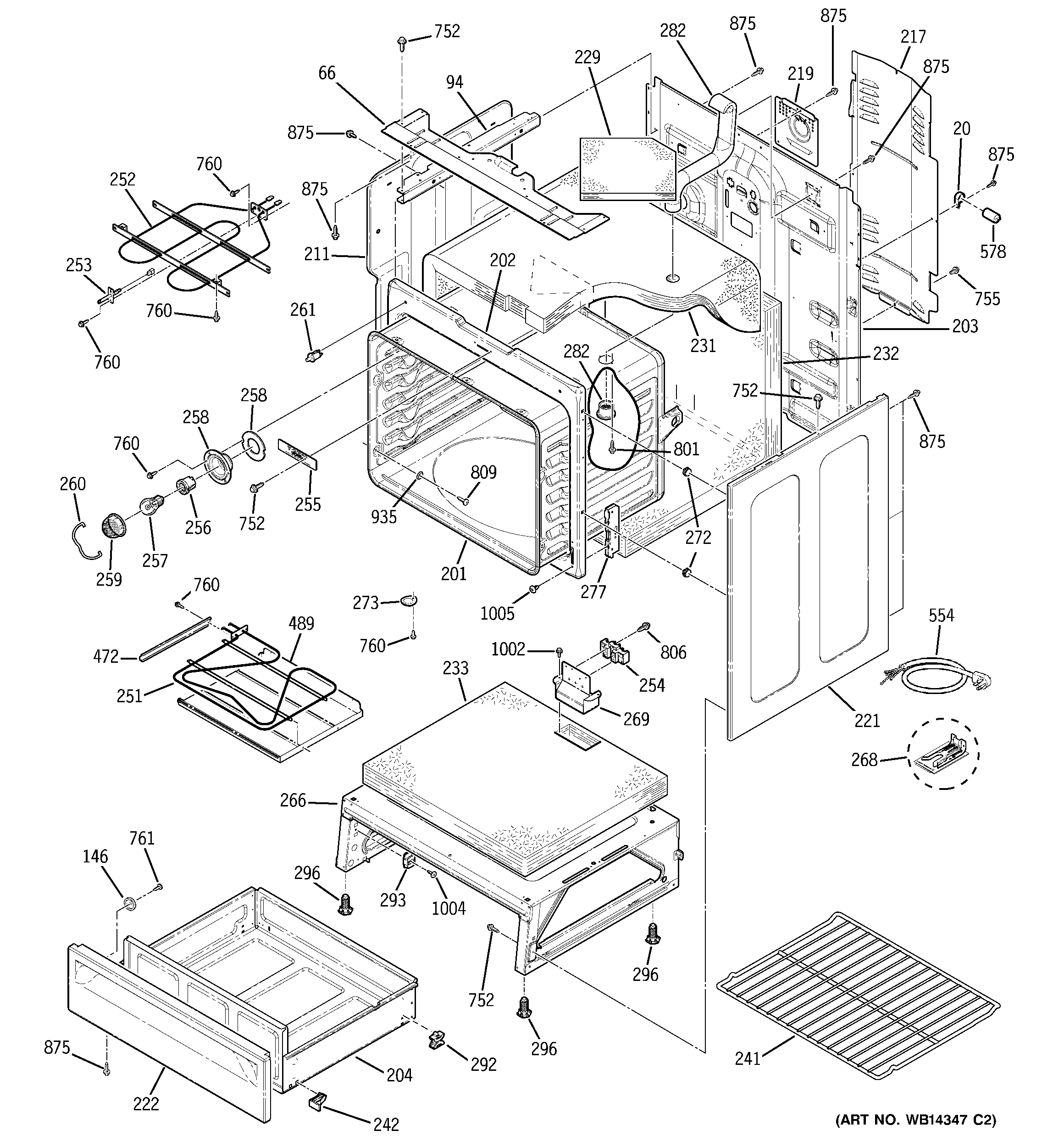 GE JCBP77MM2BG body parts diagram