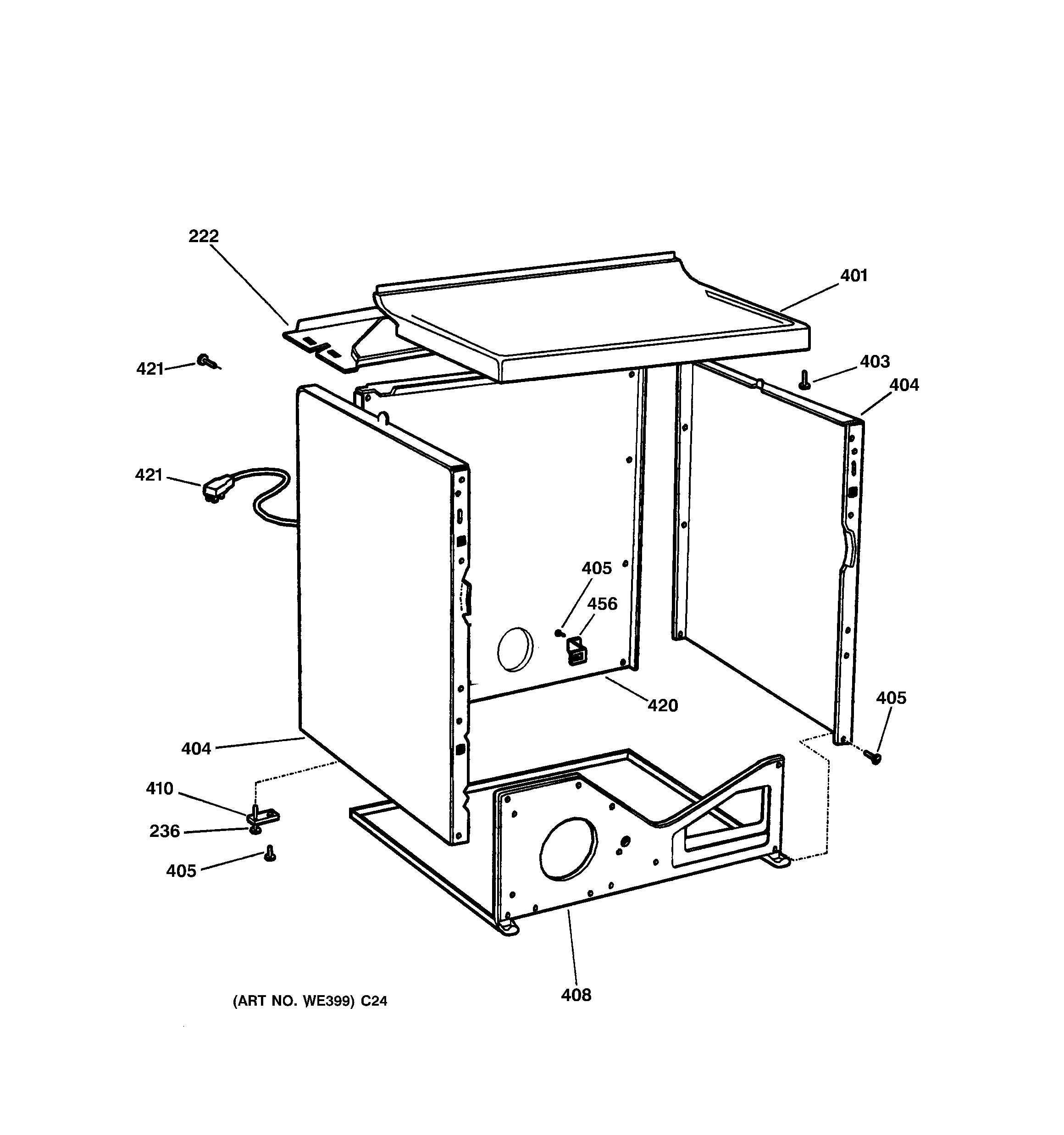 GE DBLR333GG2CC cabinet diagram