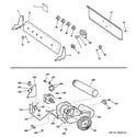 GE DWSR483EG4CC backsplash, blower & motor diagram