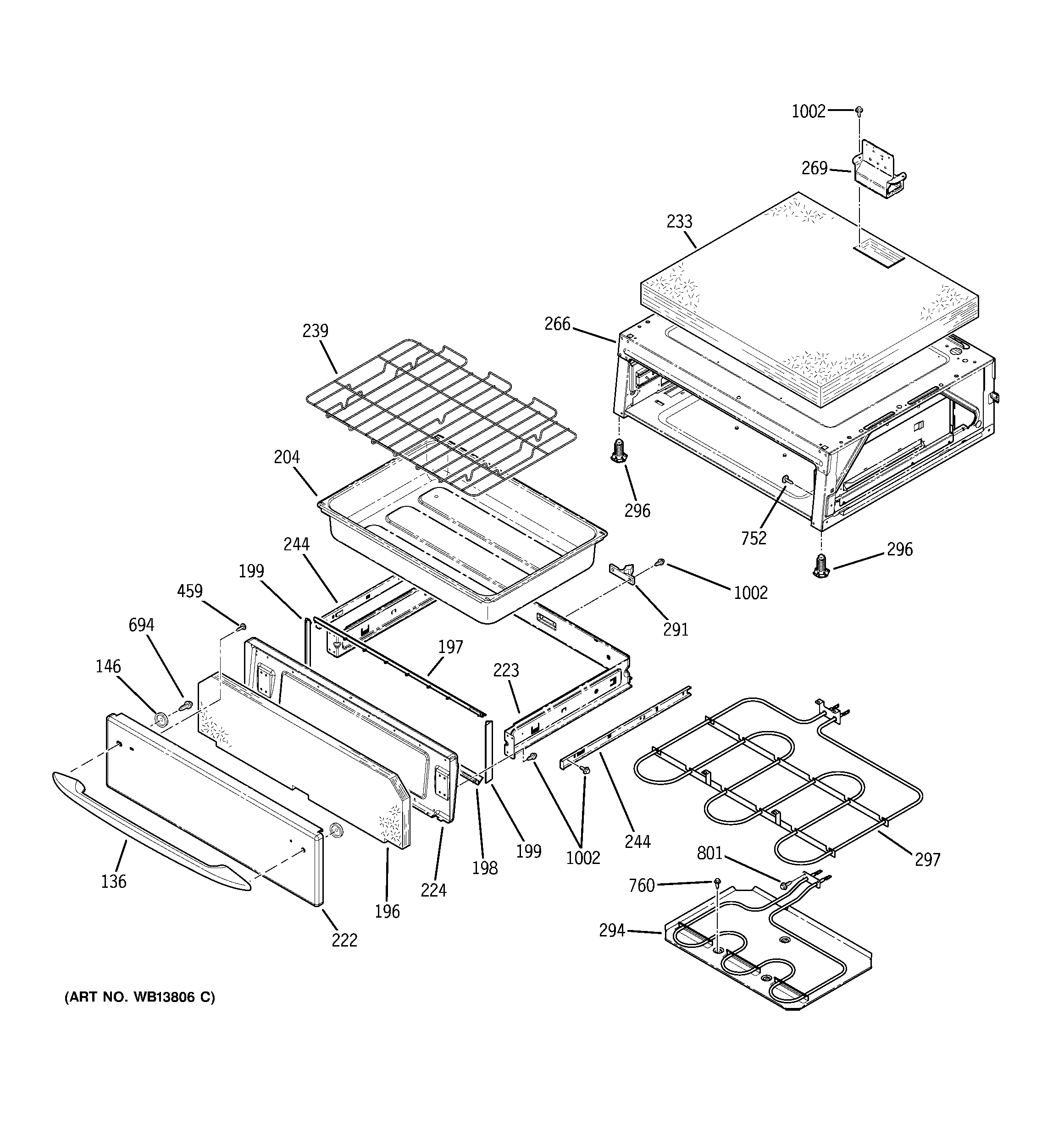GE JCB968BK3BB warming drawer diagram