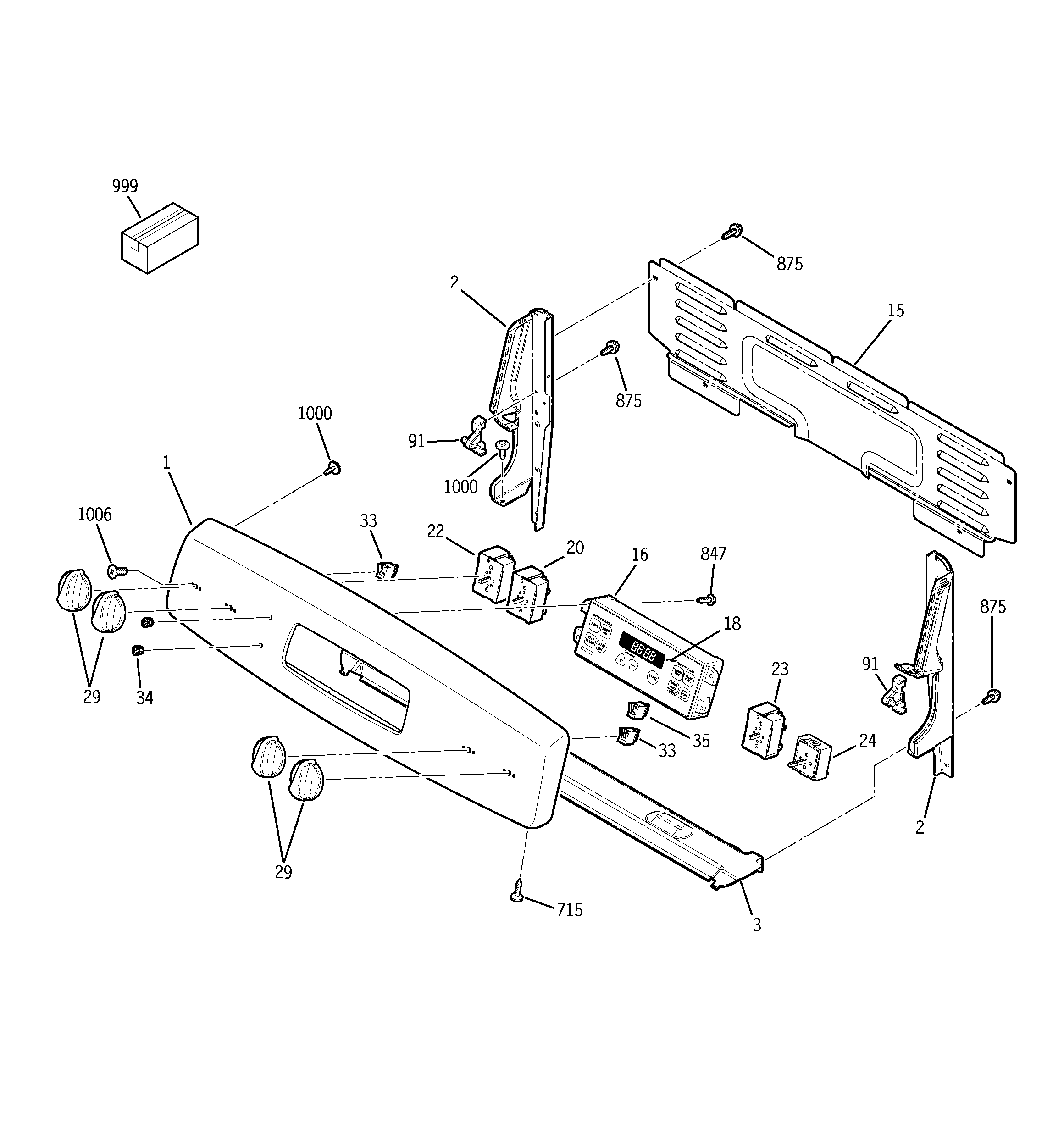 GE EER2002M02BS control panel diagram