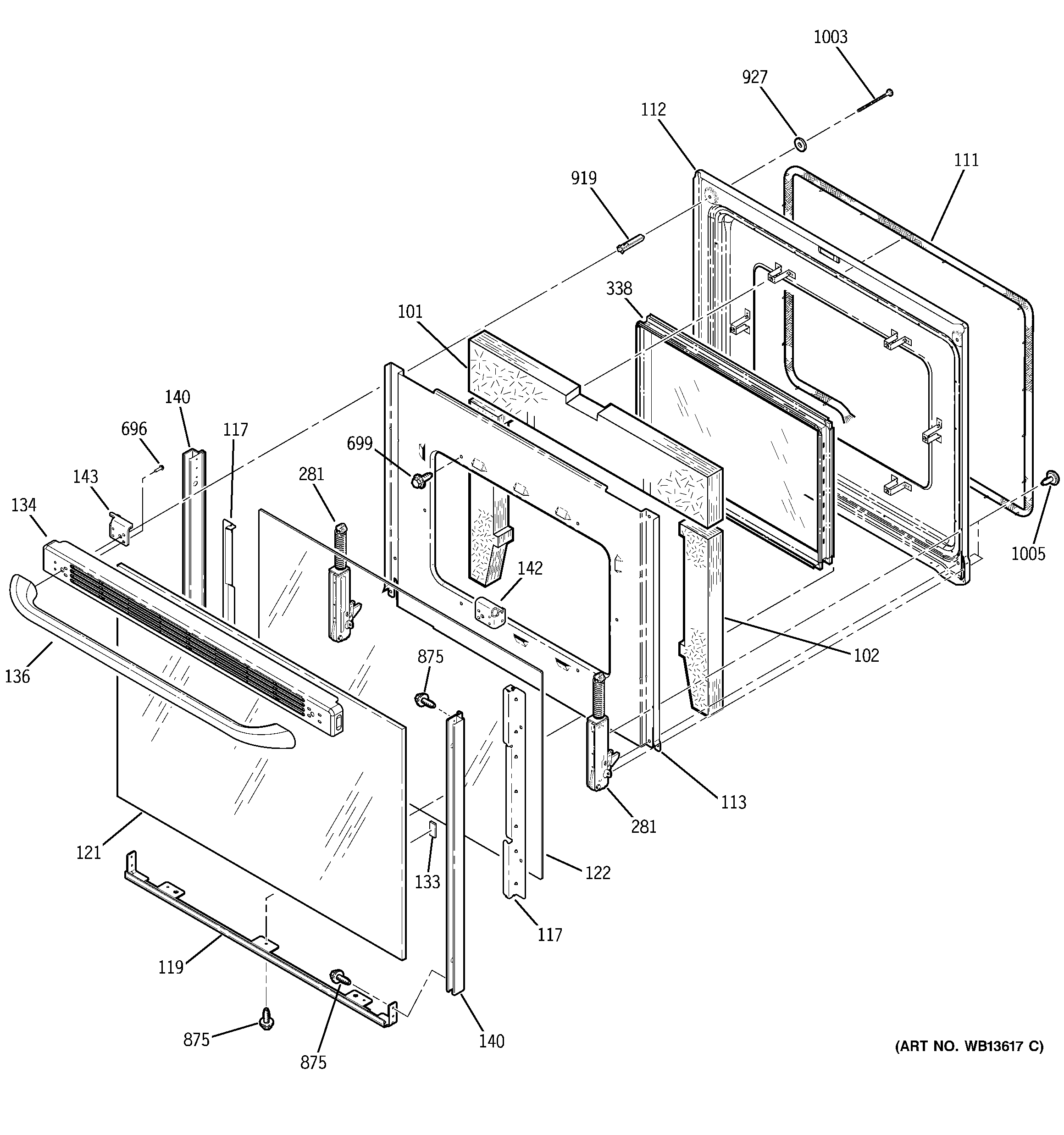 GE EER2002M02BS door diagram