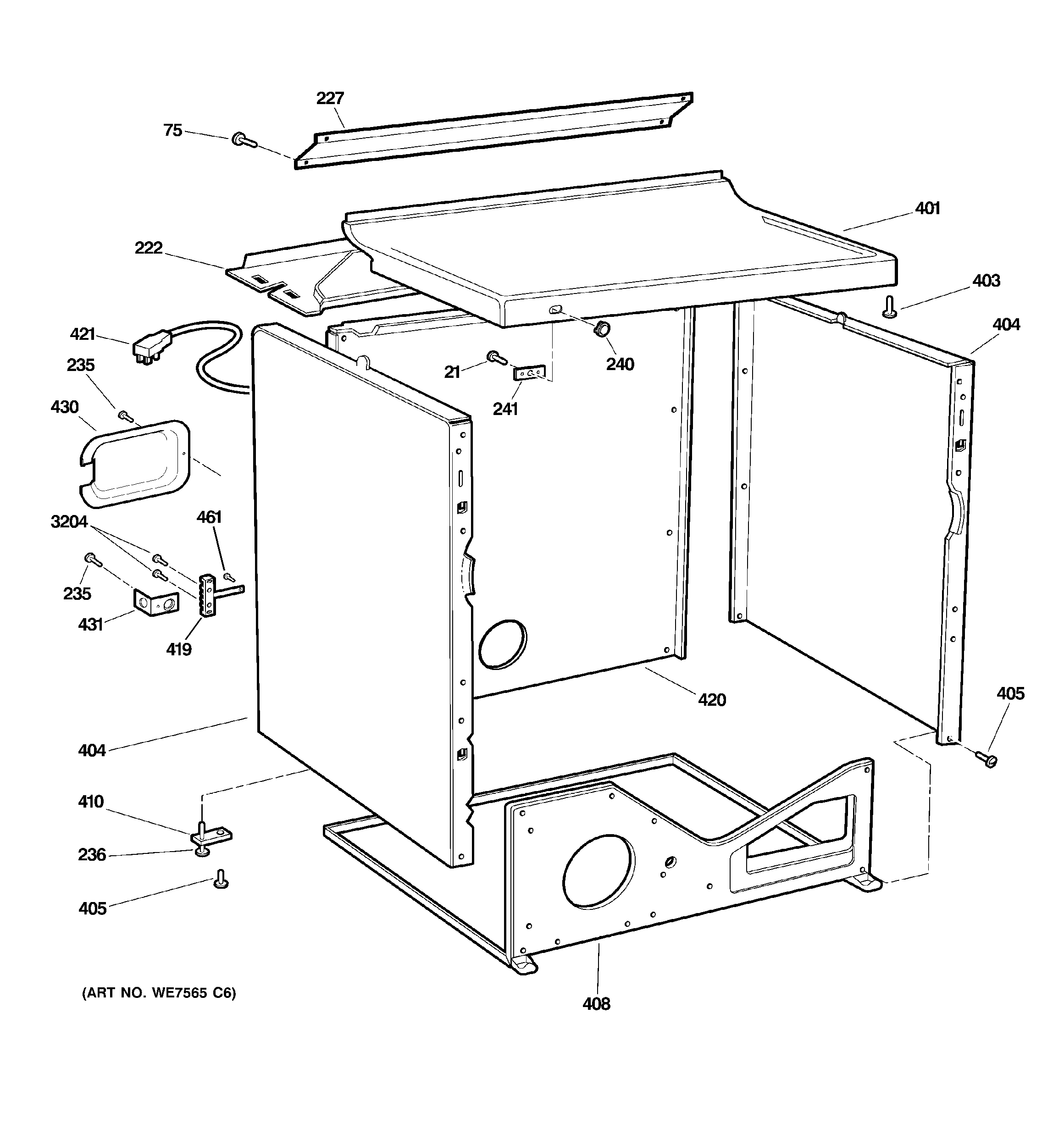 GE DMCD330EH1WC cabinet diagram