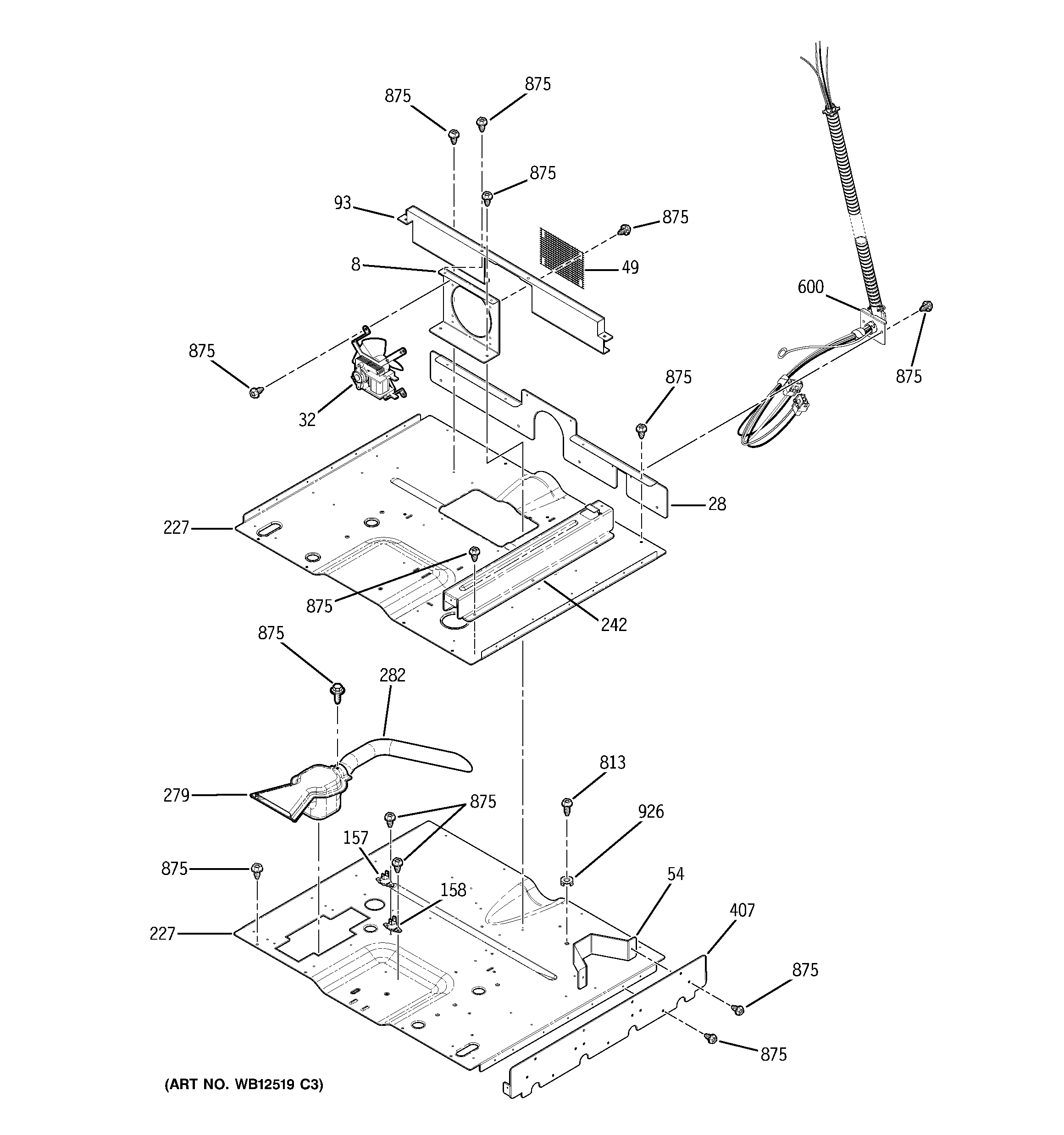 GE JKP86BF4BB pedestal diagram