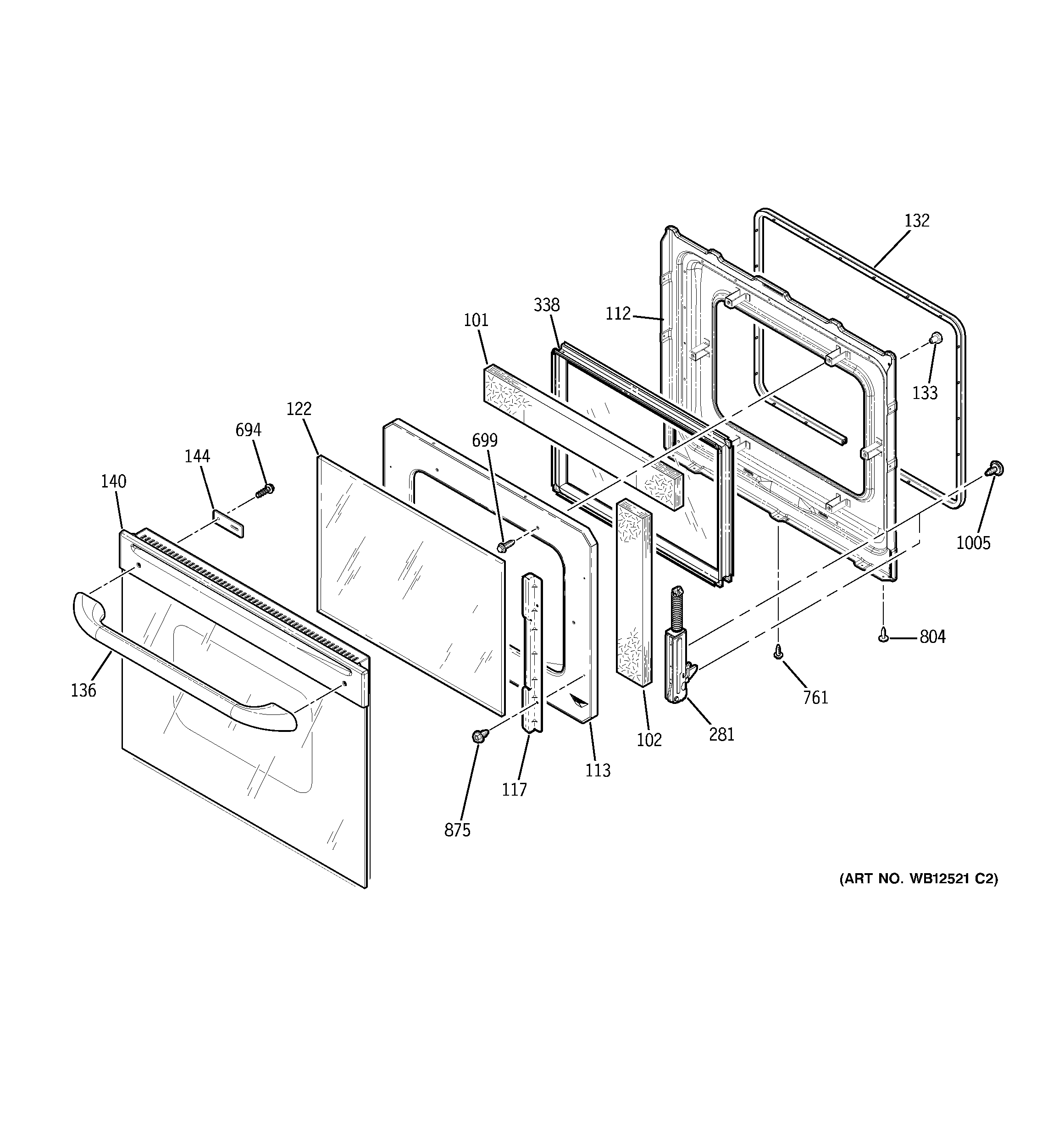 GE JKP86BF4BB door diagram